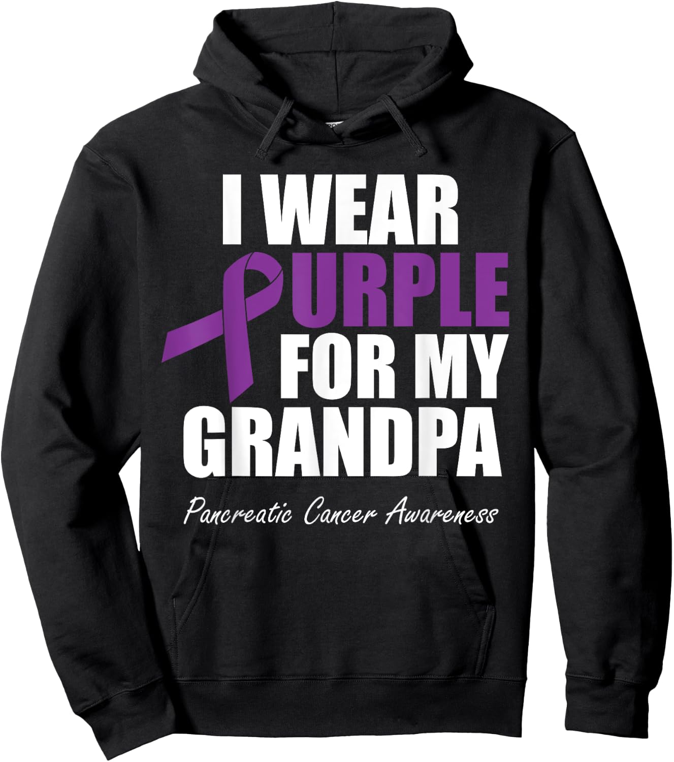 Pancreatic Cancer Awareness I Wear Purple For My Grandpa Hoodie - Hoodie | Black