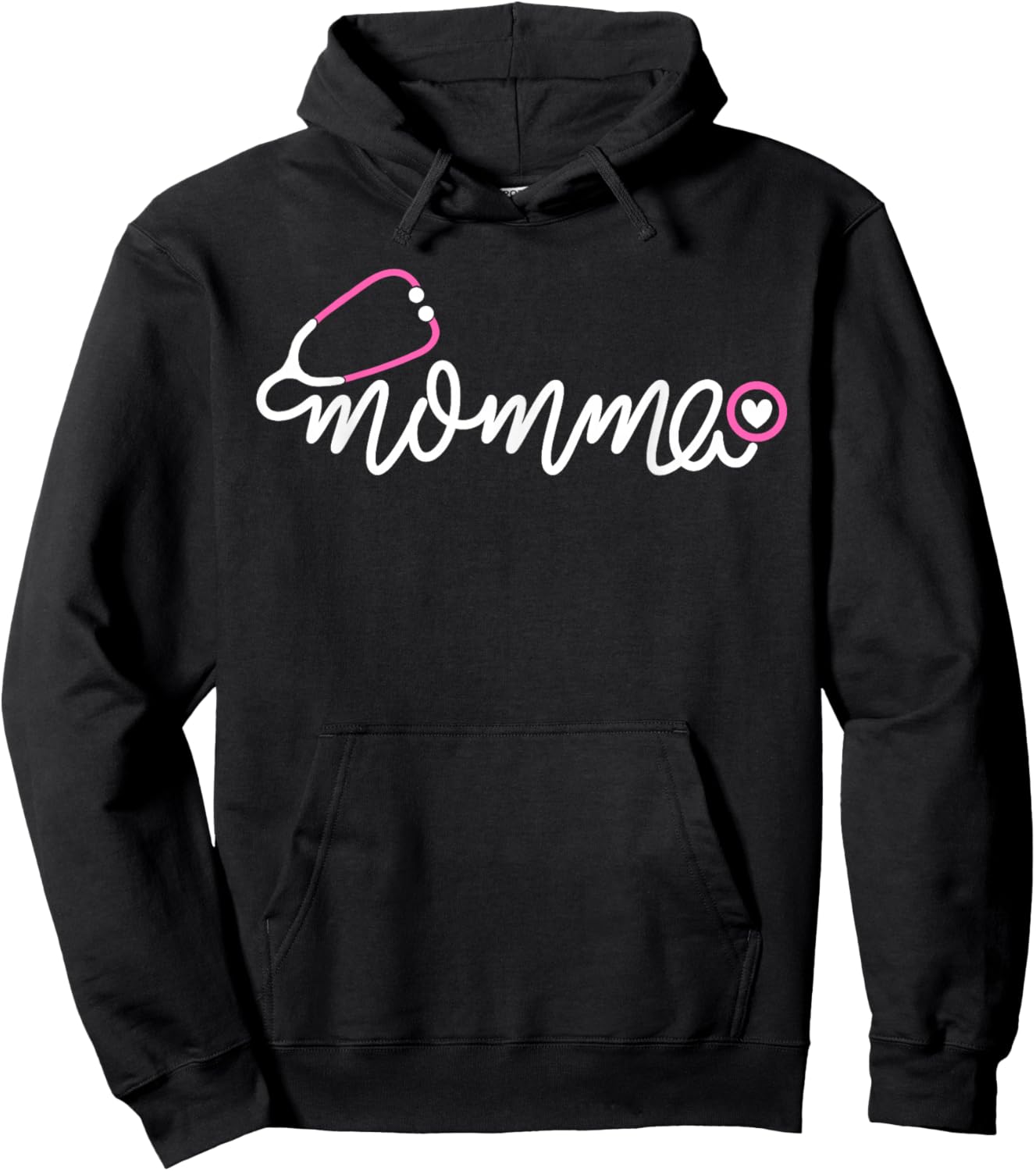 Momma Doctor Stethoscope Cute Mother's Day Mama RN Nurse Mom Hoodie - Hoodie | Black