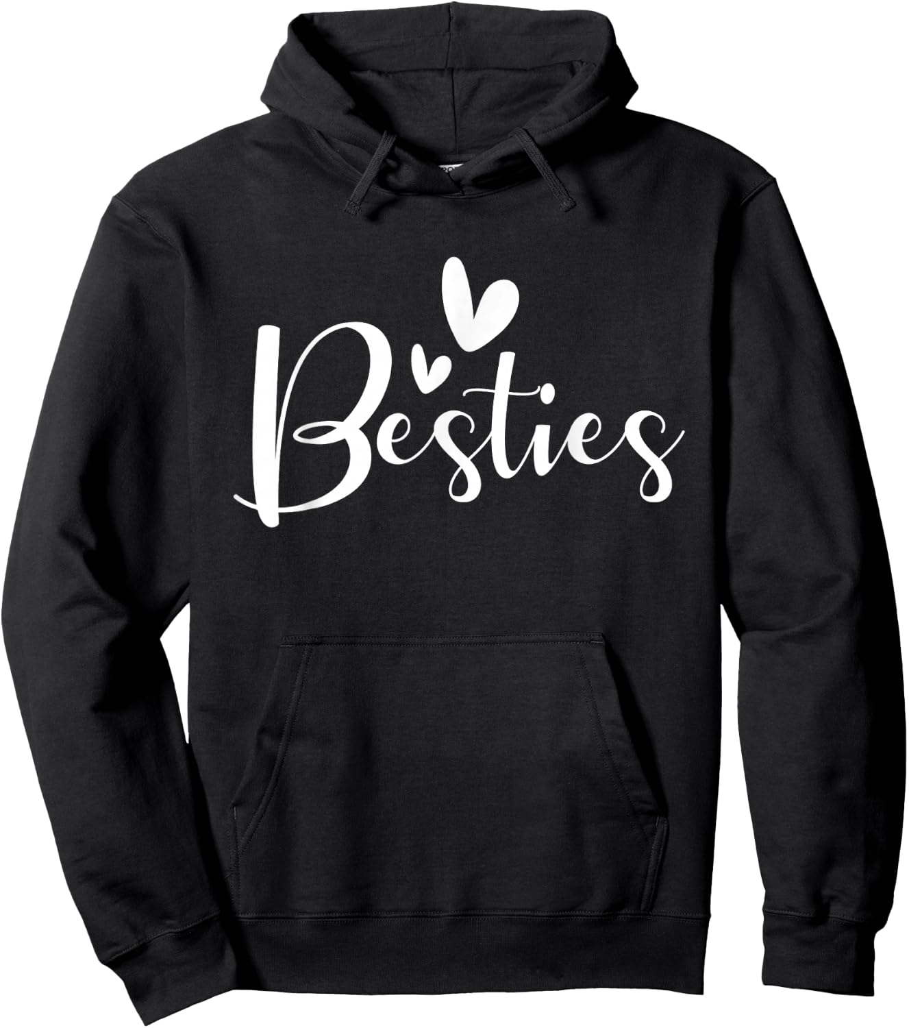Besties - Crew Heart Matching Friends Friendship Best Friend Hoodie - Hoodie | Black