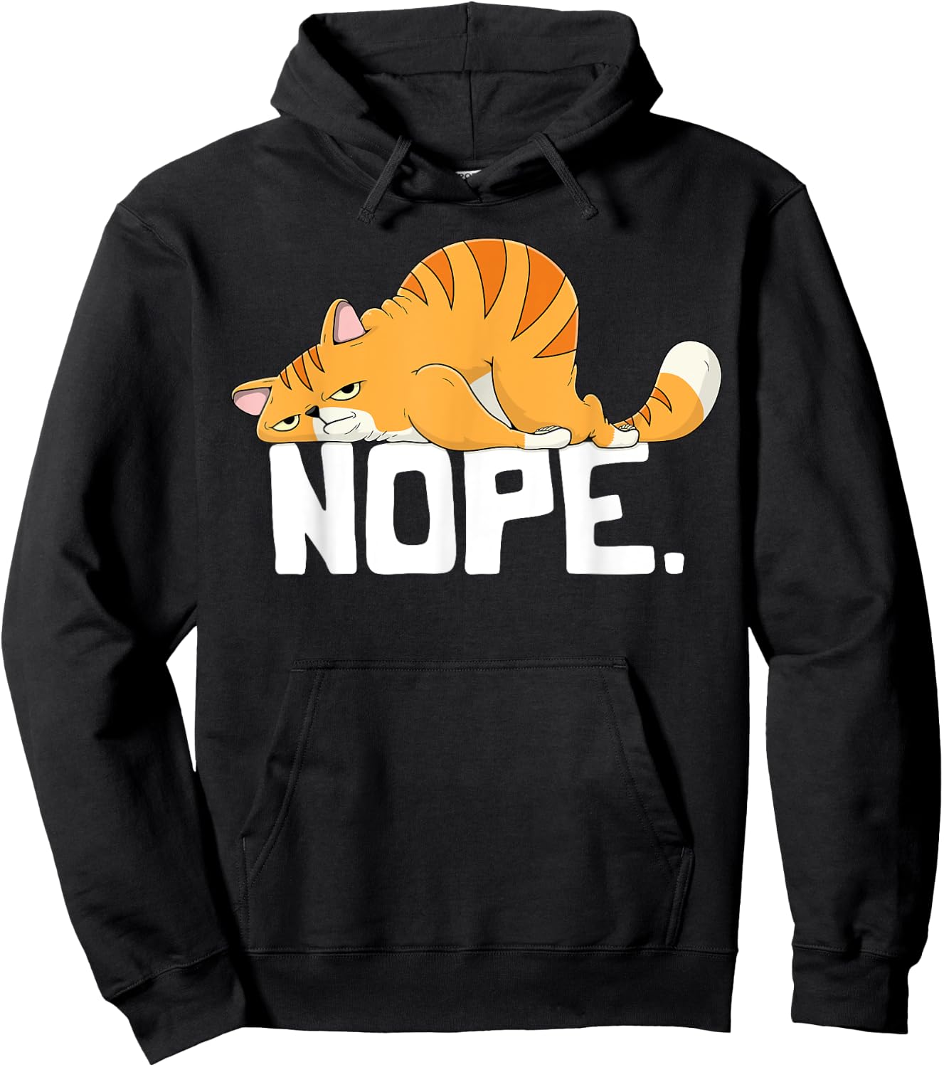 Nope Cat Lovers Gift Nope T Shirts Lazy Cat Hoodie - Hoodie | Black