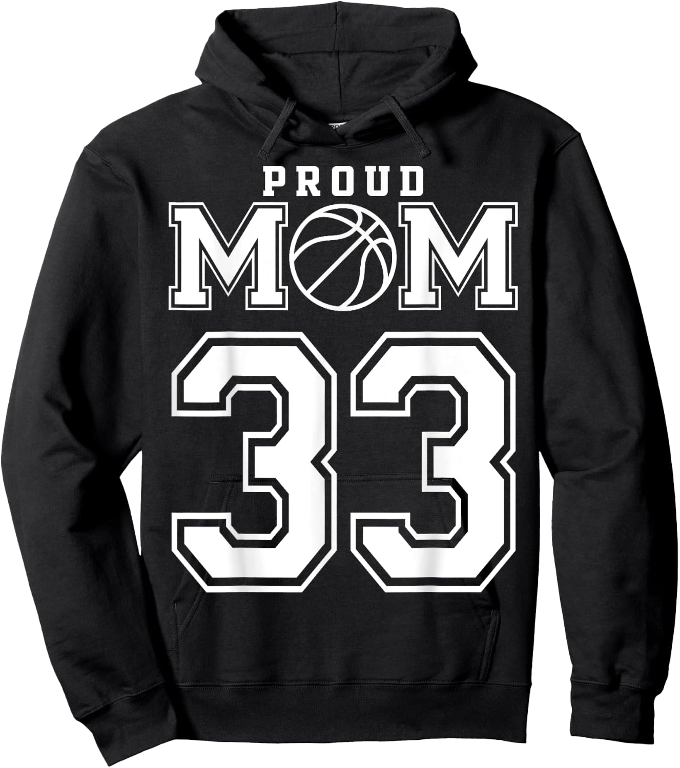 Number 33 Custom Proud Basketball Mom Personalized Hoodie - Hoodie | Black