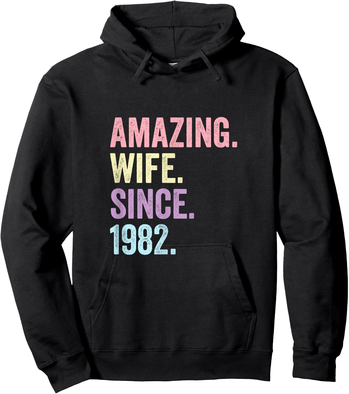 Amazing Wife Since 1982 | 43rd wedding anniversary 43 years Hoodie - Hoodie | Black