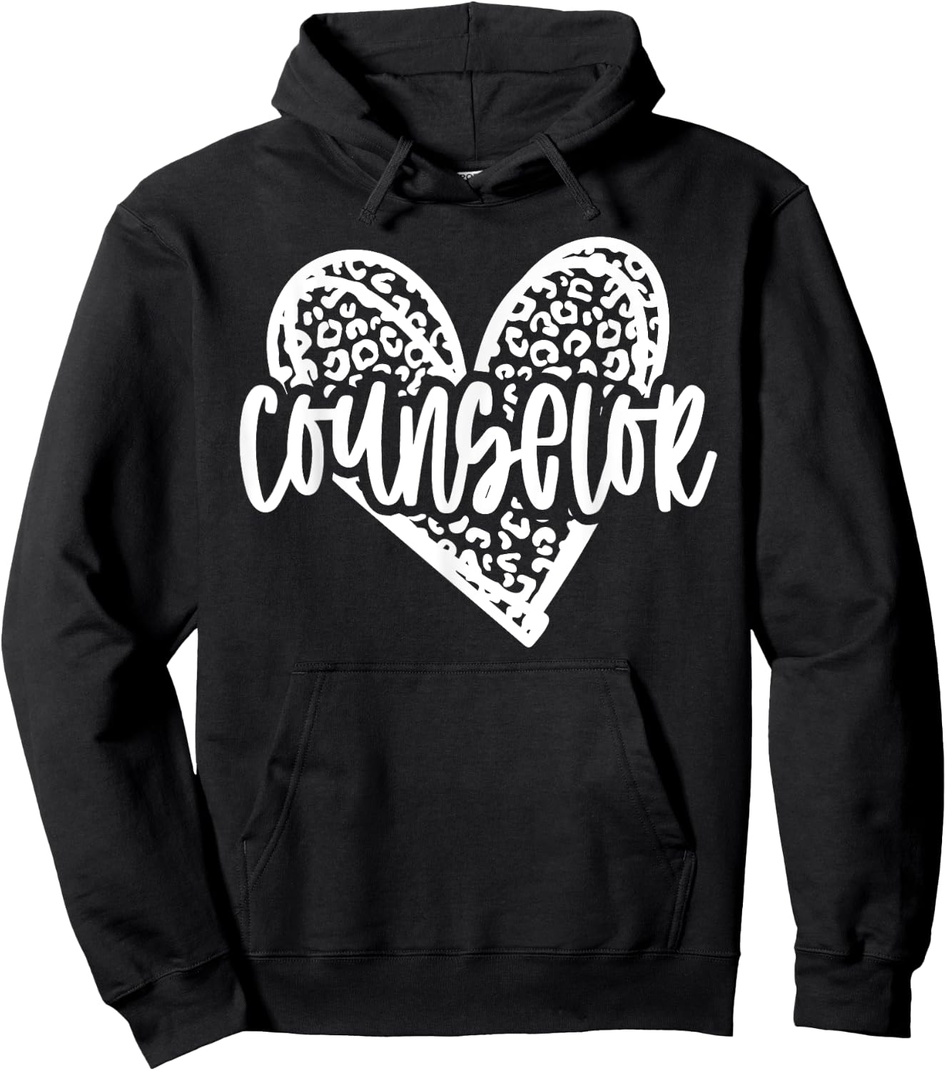 School Counselor Leopard Heart Schools Guidance Counseling Hoodie - Hoodie | Black