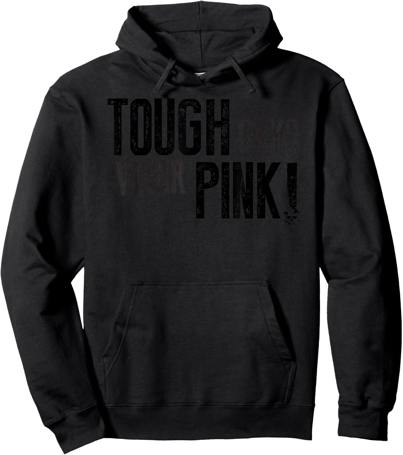 Tough Guys Wear Pink Men and Boys Support Cancer Survivors Hoodie - Hoodie | Black