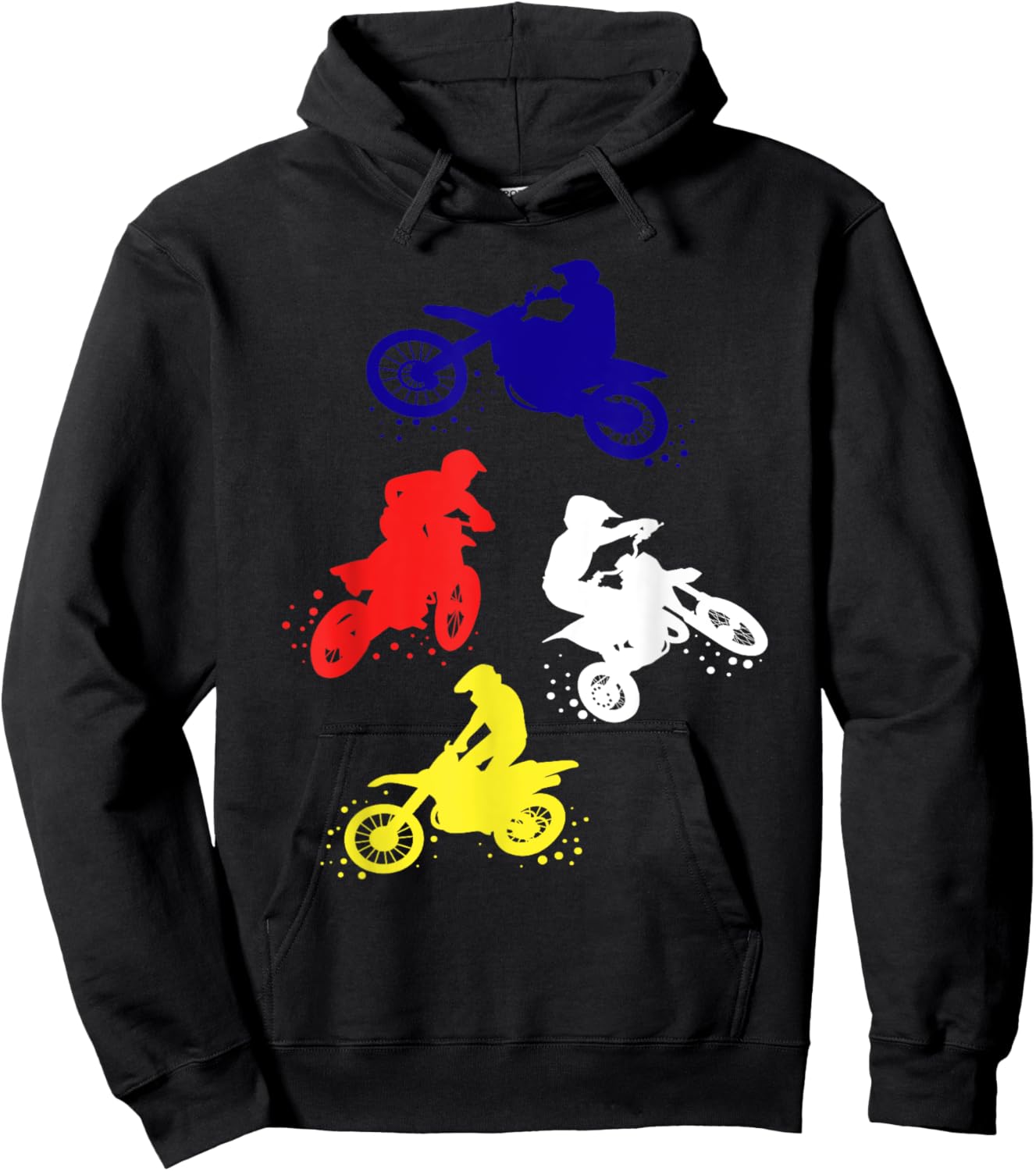 Retro Dirt Bike Boys Toddler Motocross Gift Hoodie - Hoodie | Black