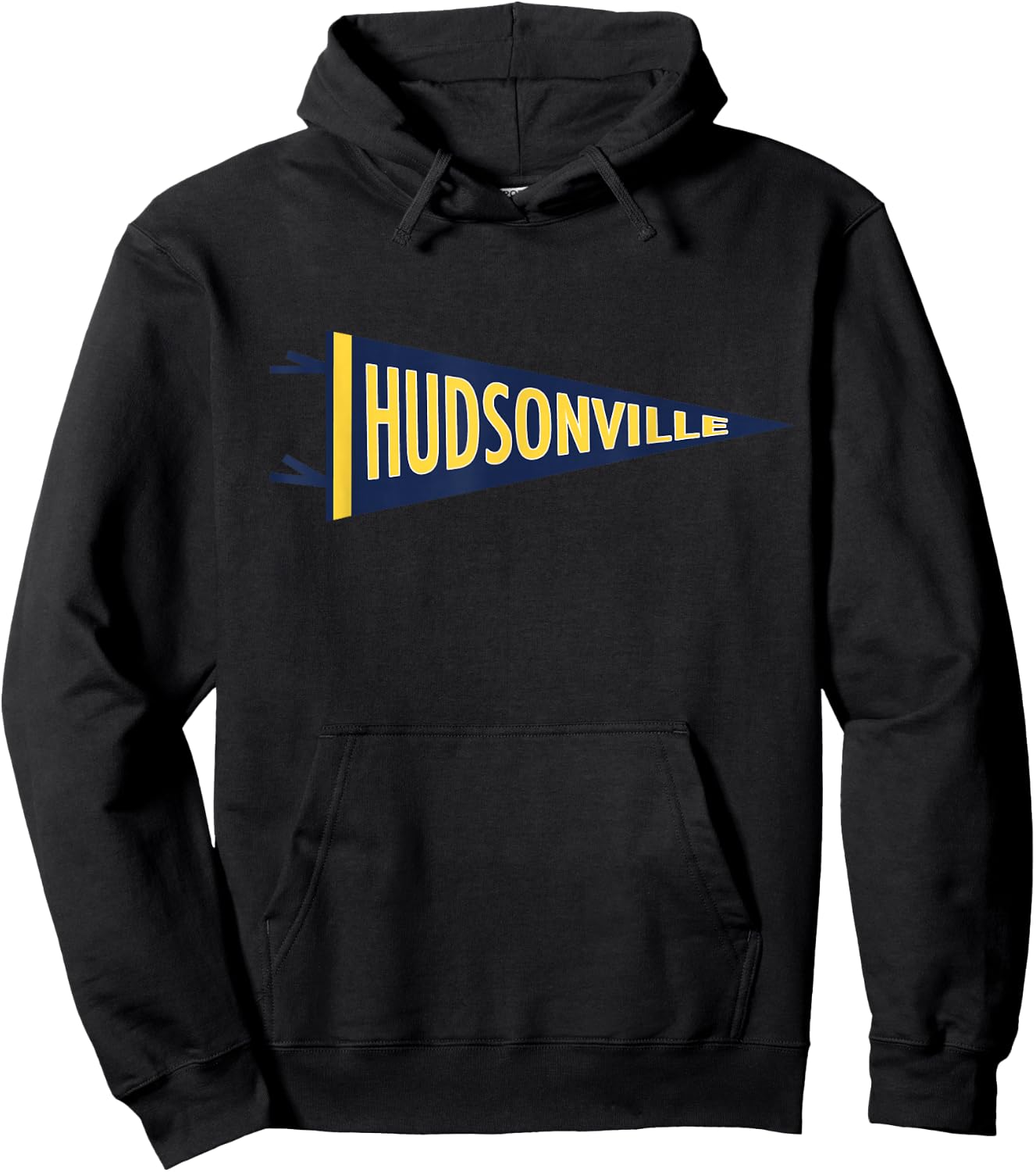 Hudsonville Michigan MI Pennant Flag Hudsonville Eagles Hoodie - Hoodie | Black