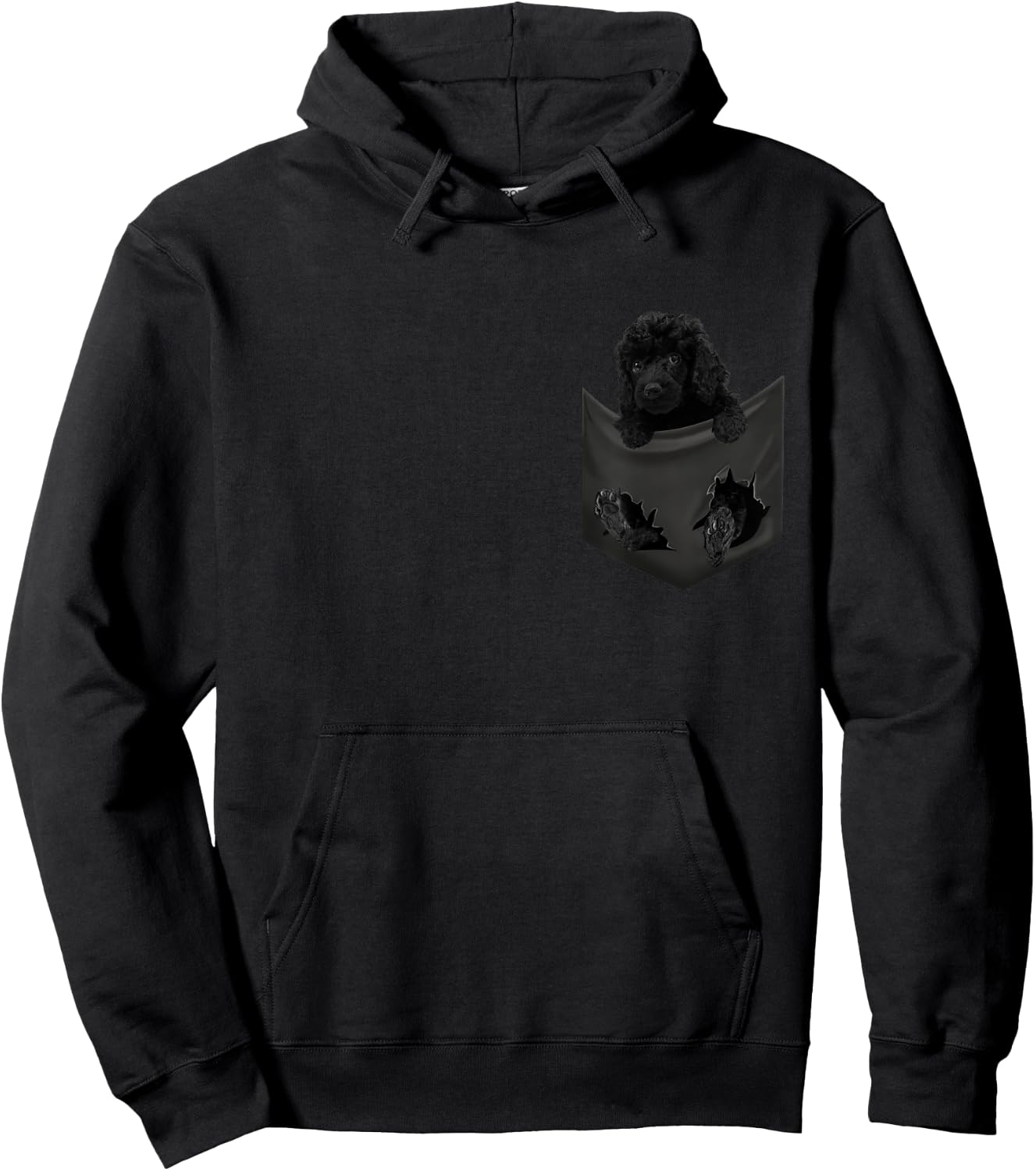 Black Poodle Dog In Pocket Men Women Girls Kids Hoodie - Hoodie | Black