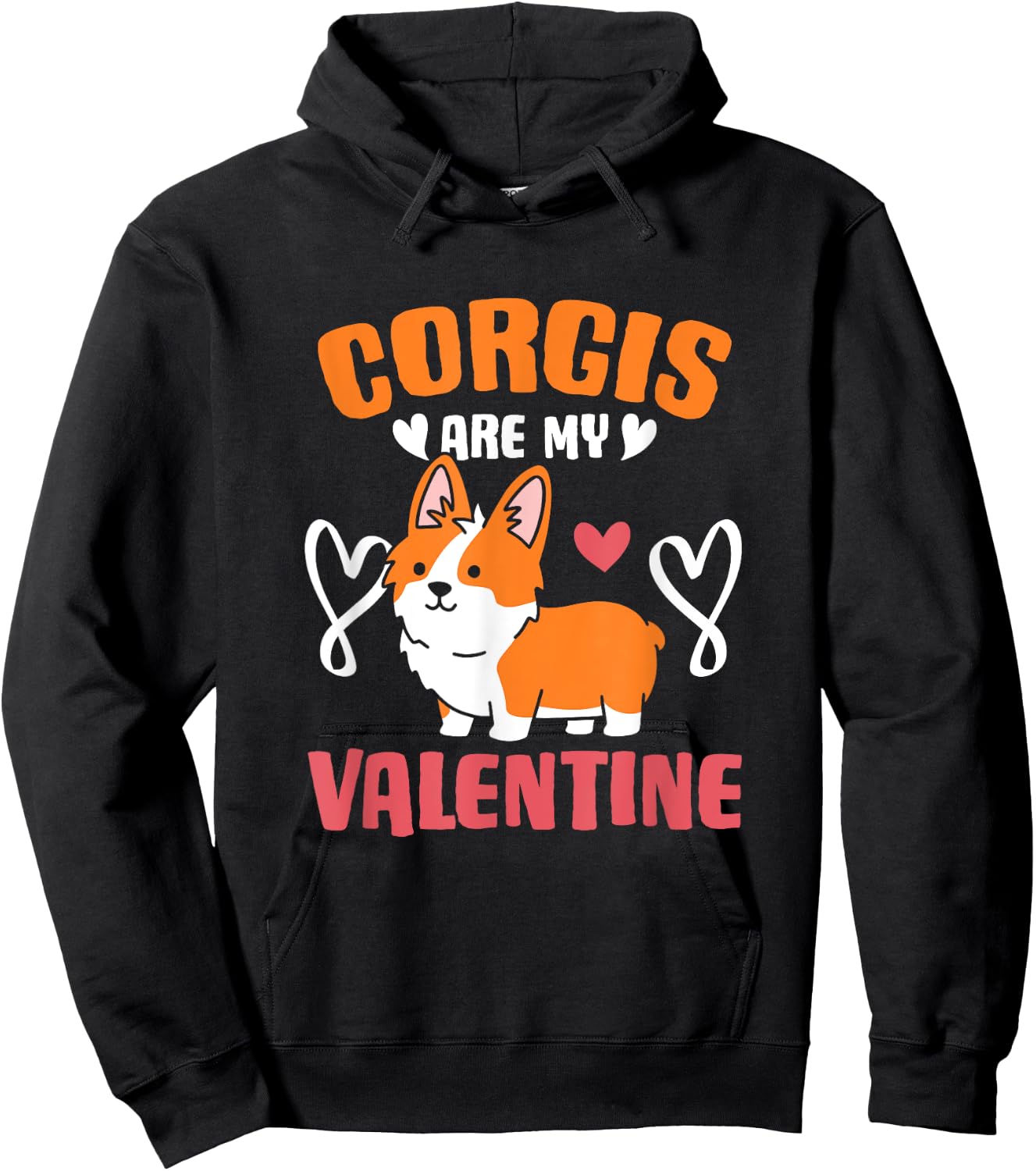 Corgis Are My Valentine Dog Owner Valentines Day Corgi Hoodie - Hoodie | Black