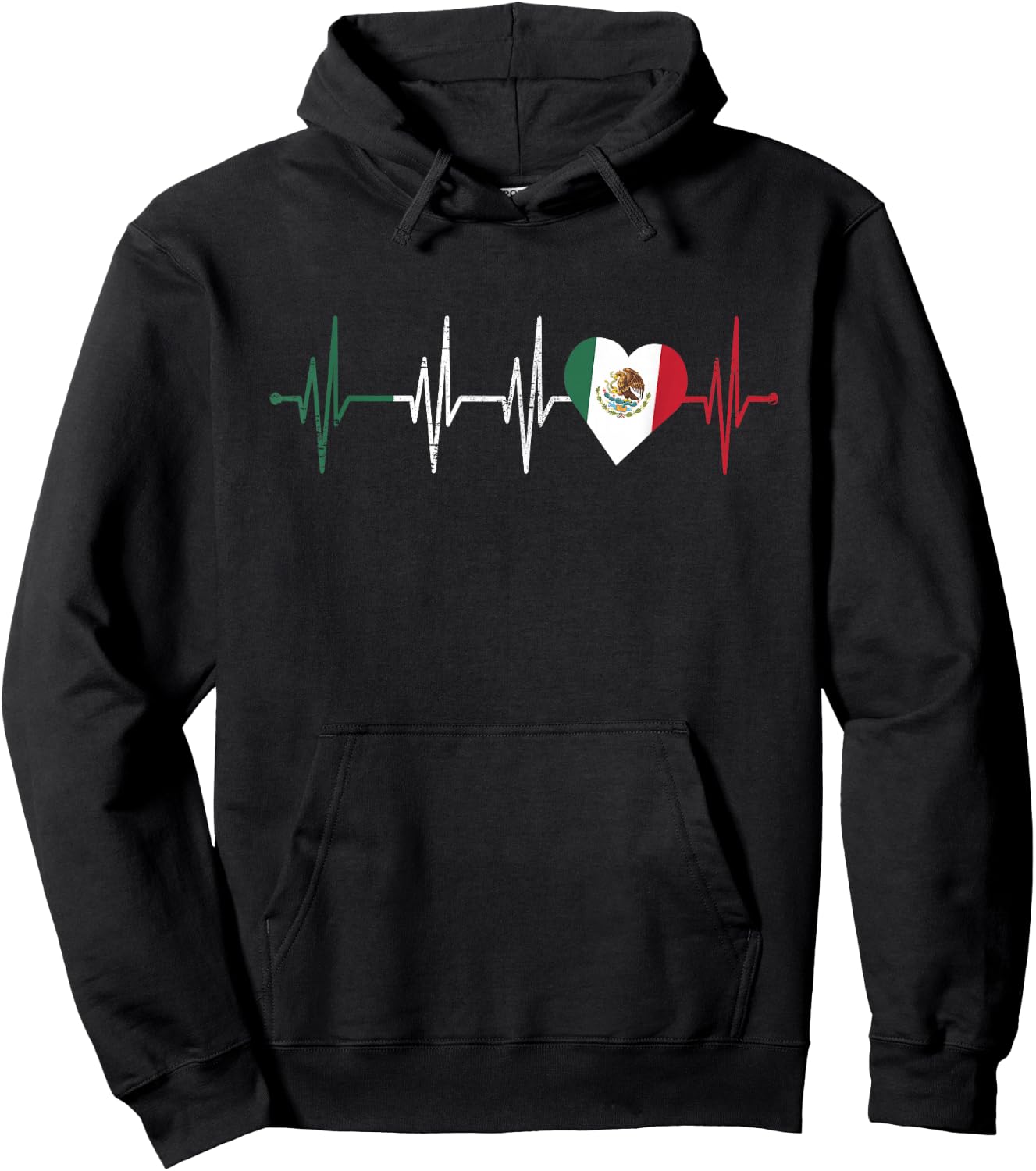 Mexico Heart Pulse Line ECG Heart Rate Women Hoodie - Hoodie | Black