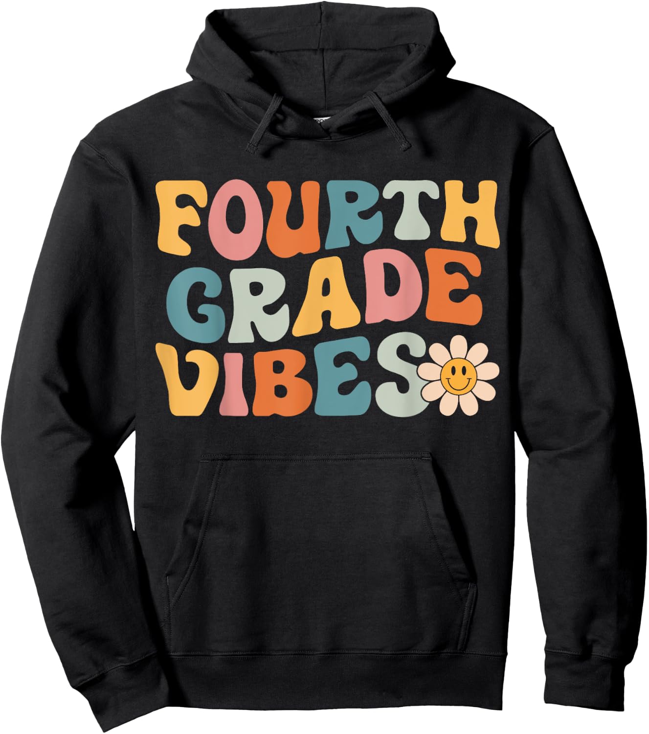 Fourth Grade Vibes - 4th Grade Team Retro 1st Day of School Hoodie - Hoodie | Black
