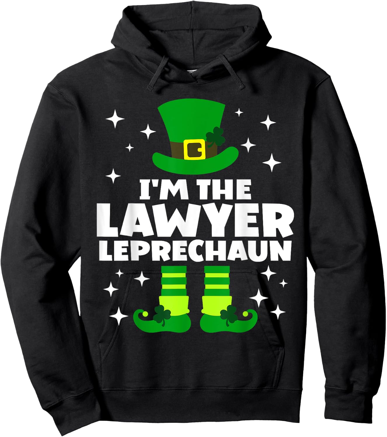 Funny Irish Lawyer Leprechaun Happy St Patricks Day Ireland Hoodie - Hoodie | Black