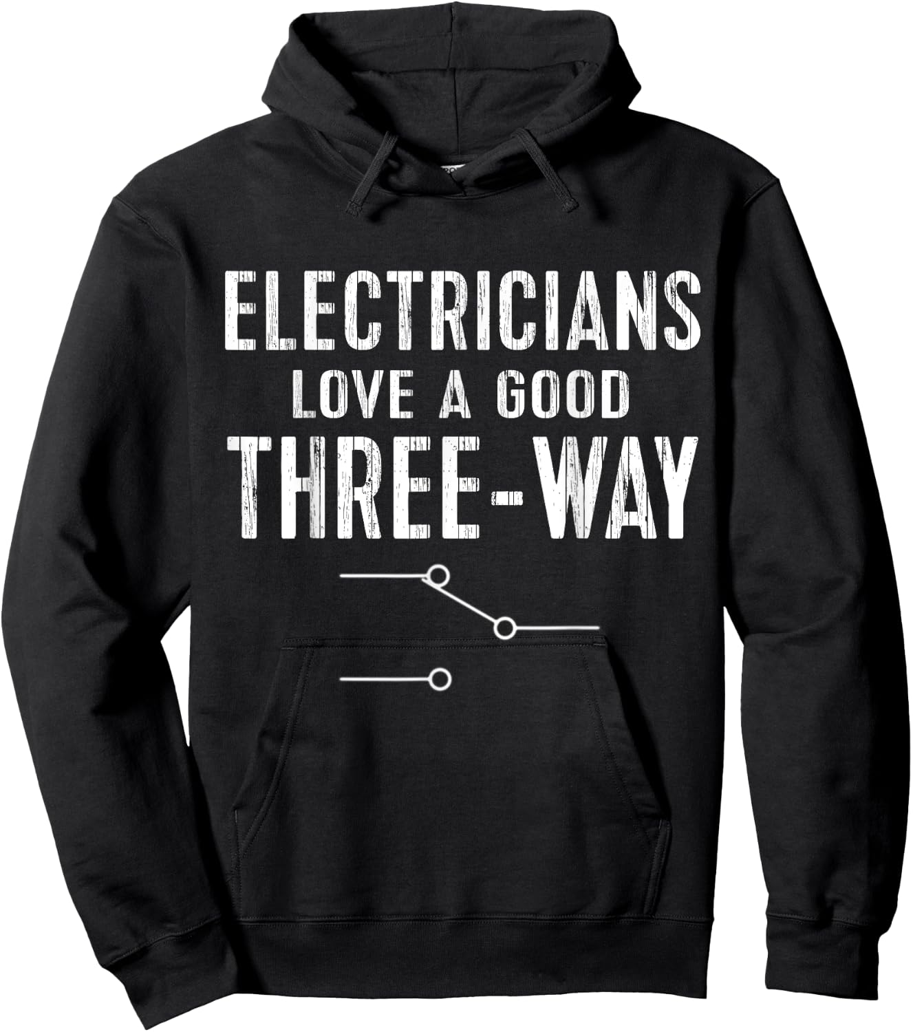 Funny Electrician Gift Three Way Electrical Engineer Hoodie - Hoodie | Black