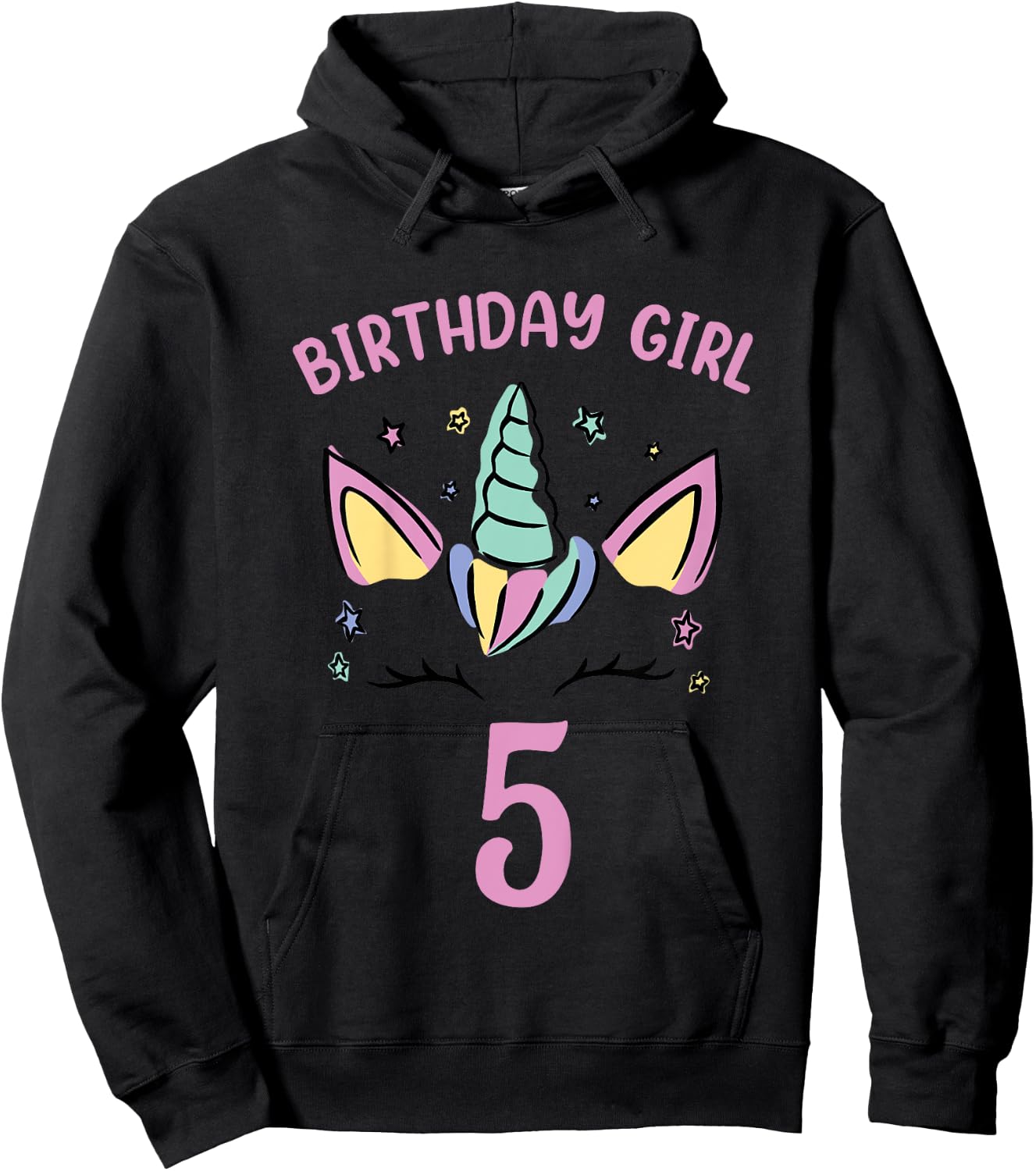 5th Birthday Unicorn Girls Birthday Girl 5 Hoodie - Hoodie | Black