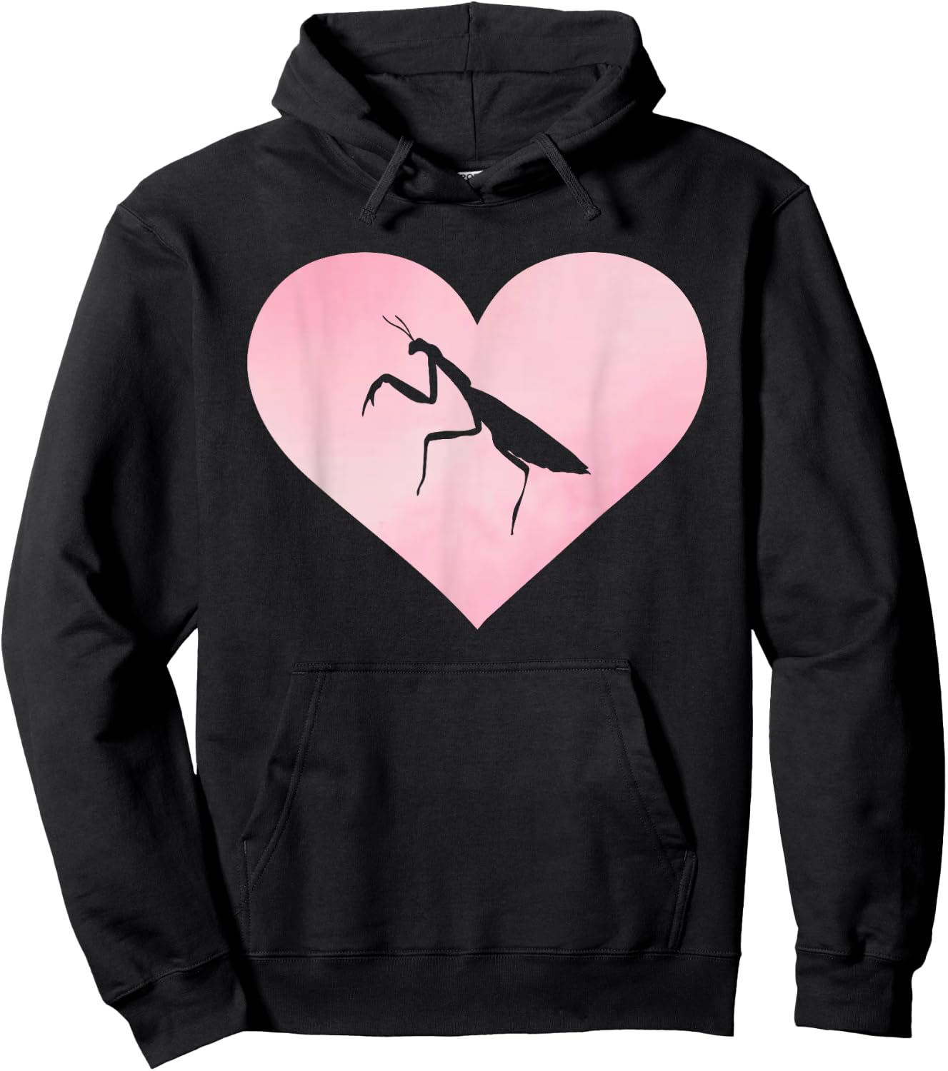 Love Praying Mantis Heart Design Insects Hoodie - Hoodie | Black