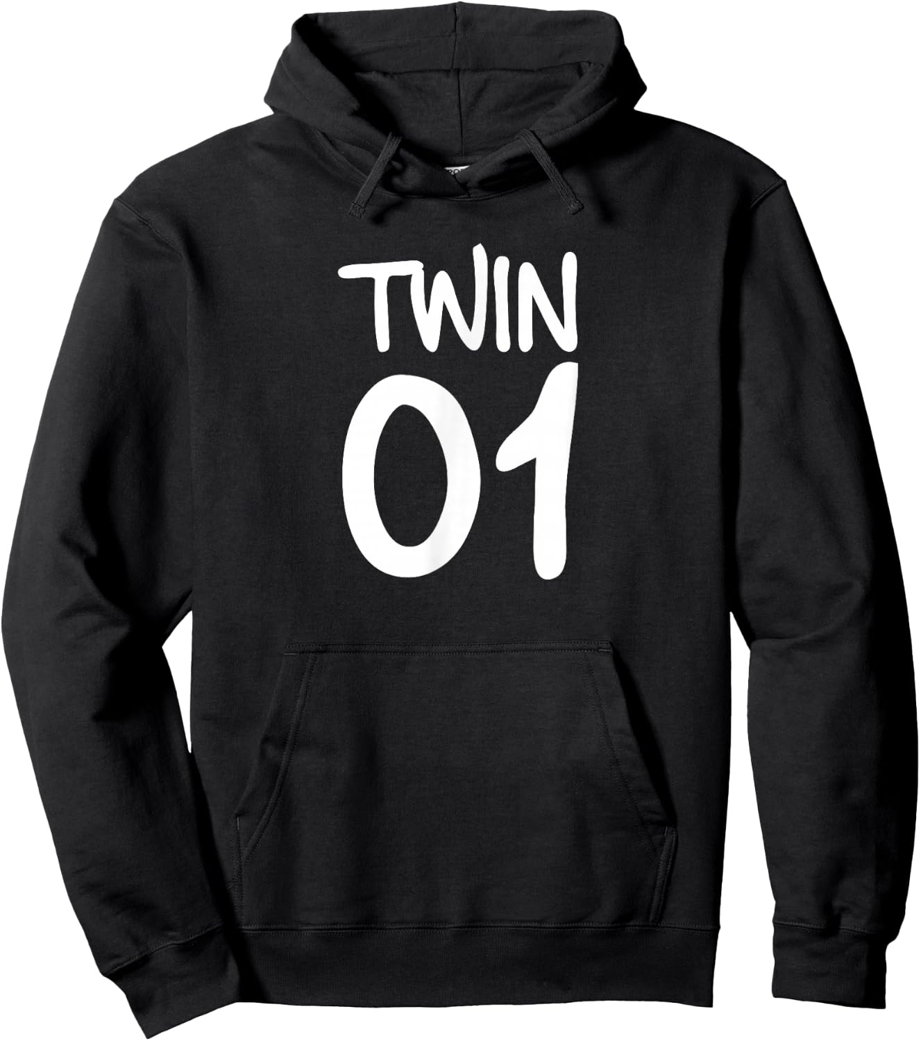 TWIN 1 and TWIN 2 shirts matching twin shirts adults & kids Hoodie - Hoodie | Black