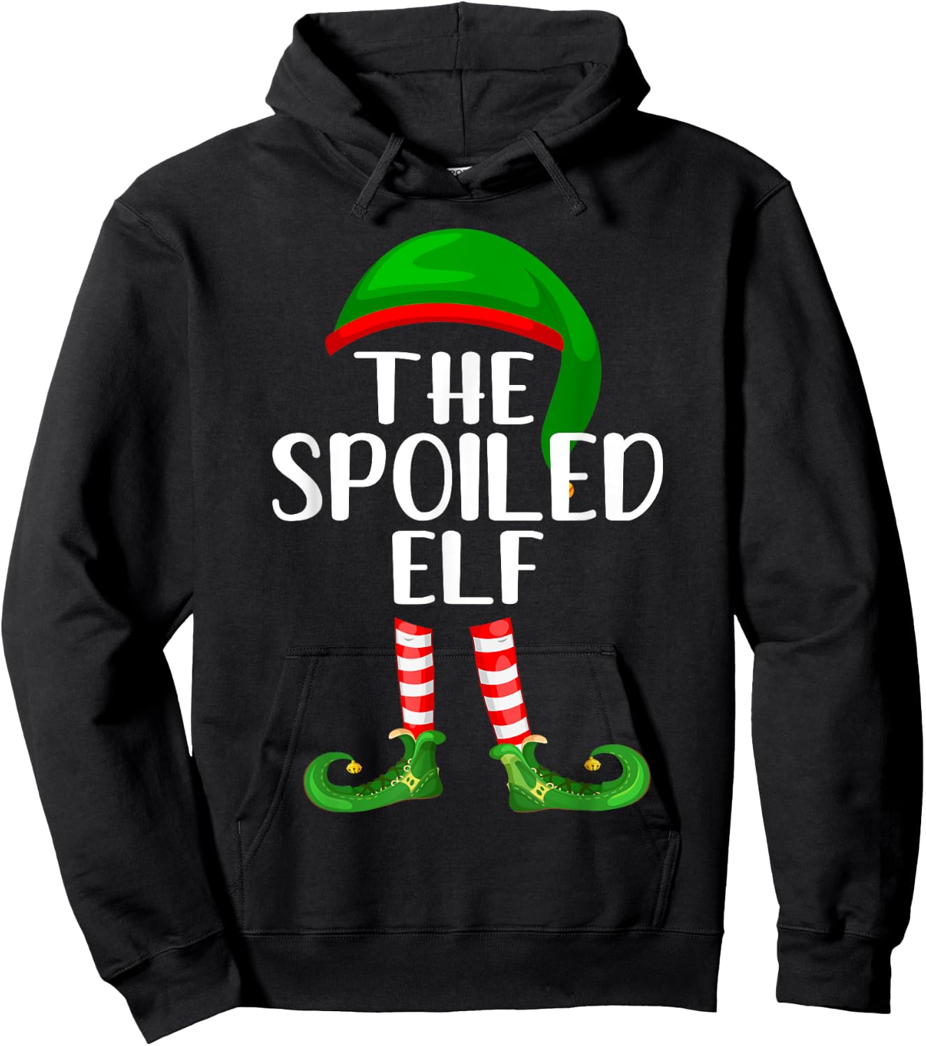 Matching Family Group Christmas The Spoiled Elf Hoodie - Hoodie | Black