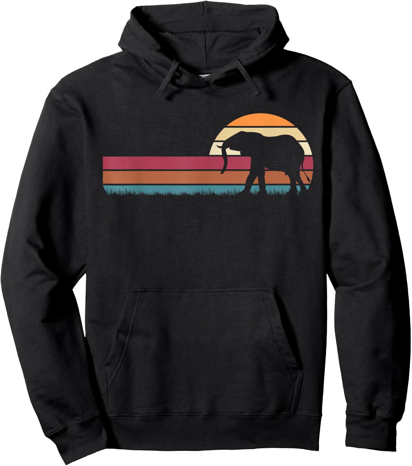 Vintage Retro Elephant Hoodie - Hoodie | Black