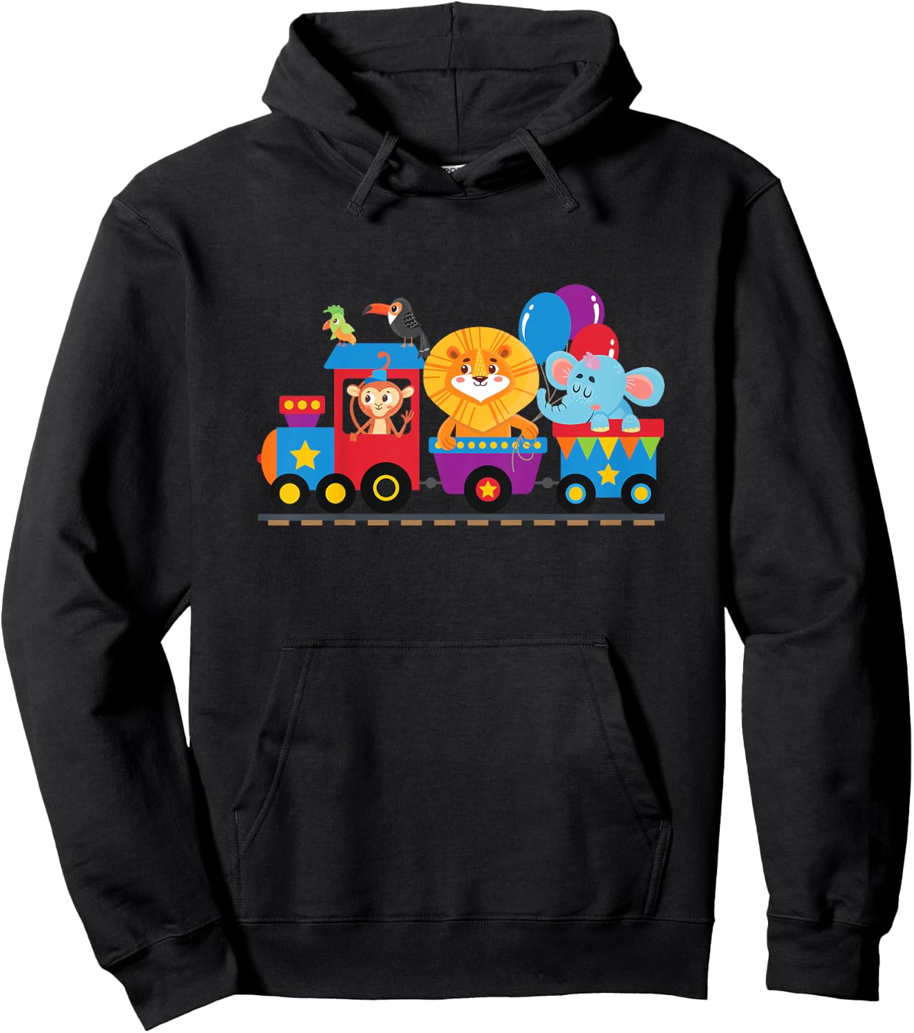 Zoo Animals Birthday Party - Zoo Train Hoodie - Hoodie | Black