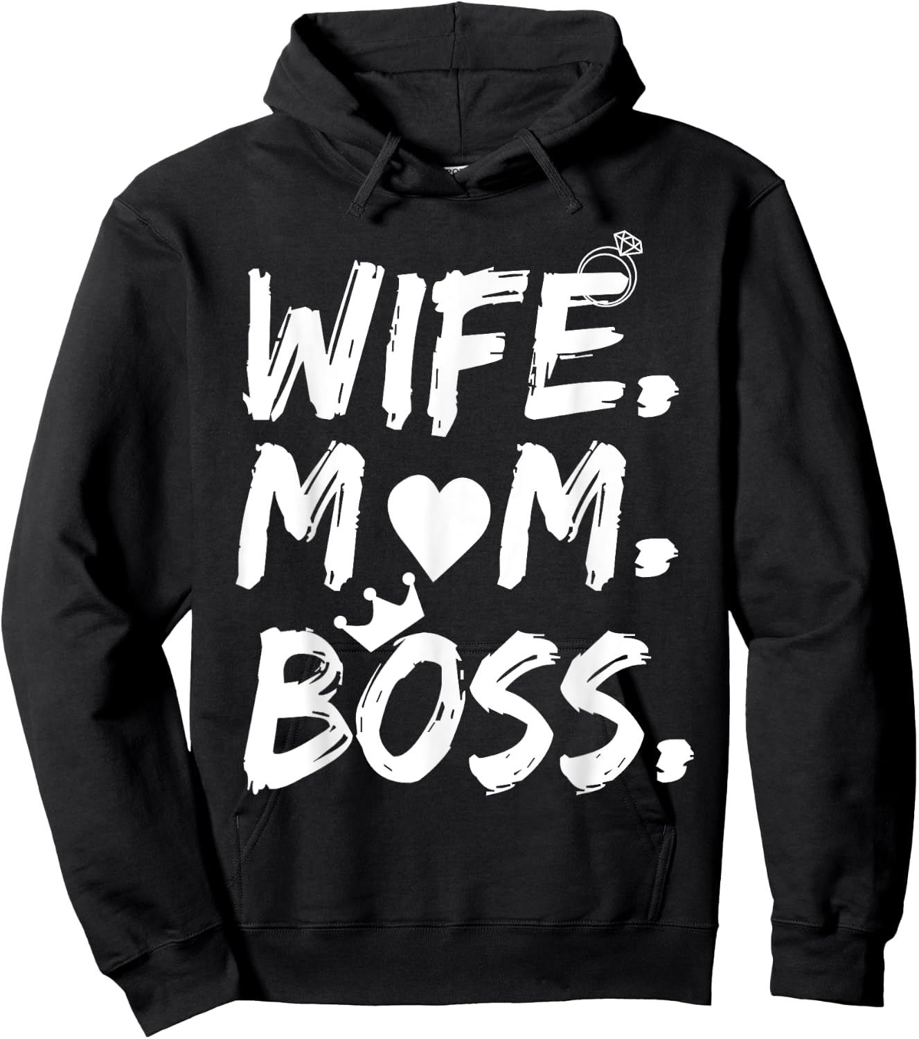 for Wife Mom Boss Funny Mother's Day Hoodie - Hoodie | Black