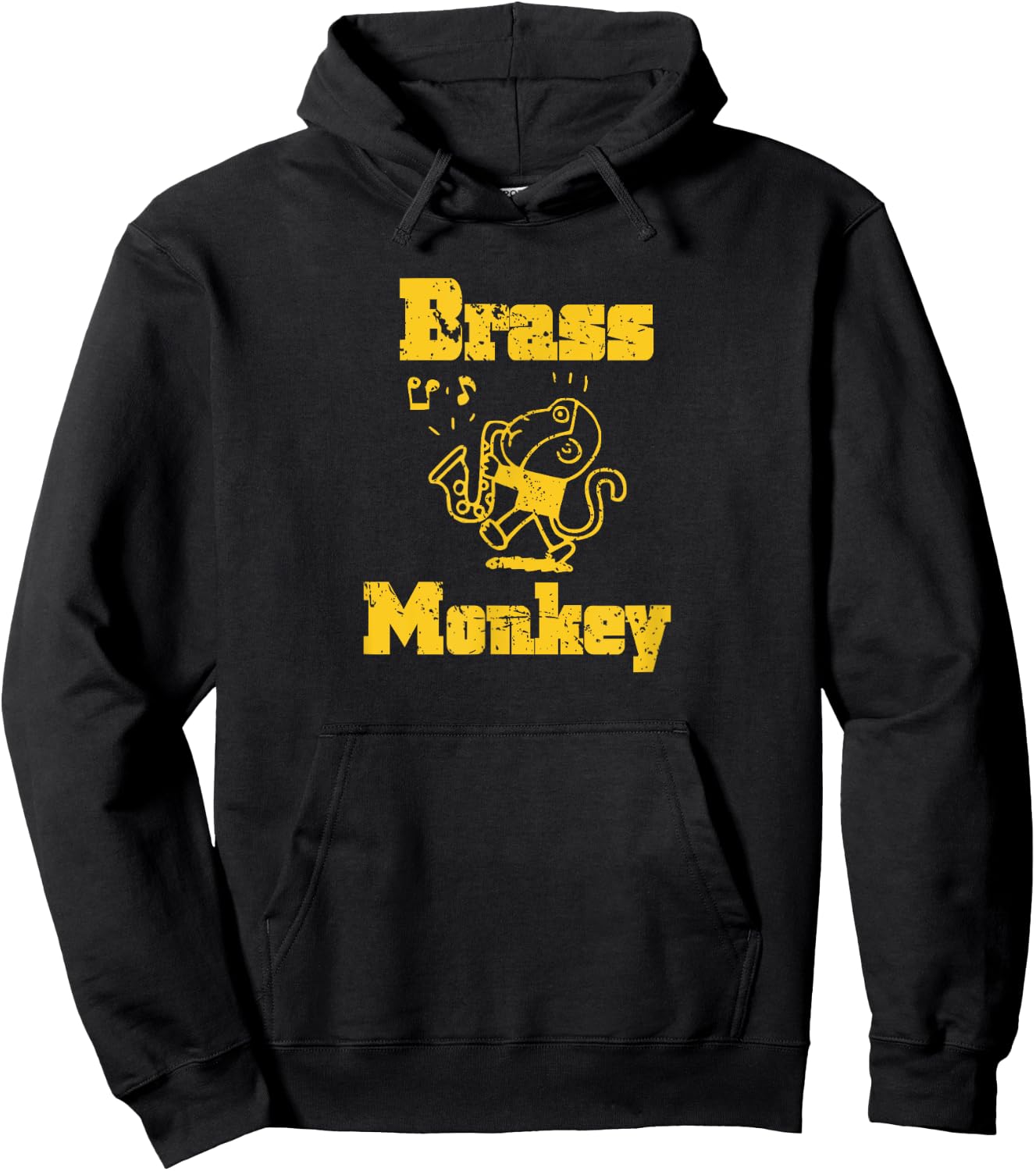 Monkey Playing Musical Instrument Brass Monkey Hip Hop Tops Hoodie - Hoodie | Black