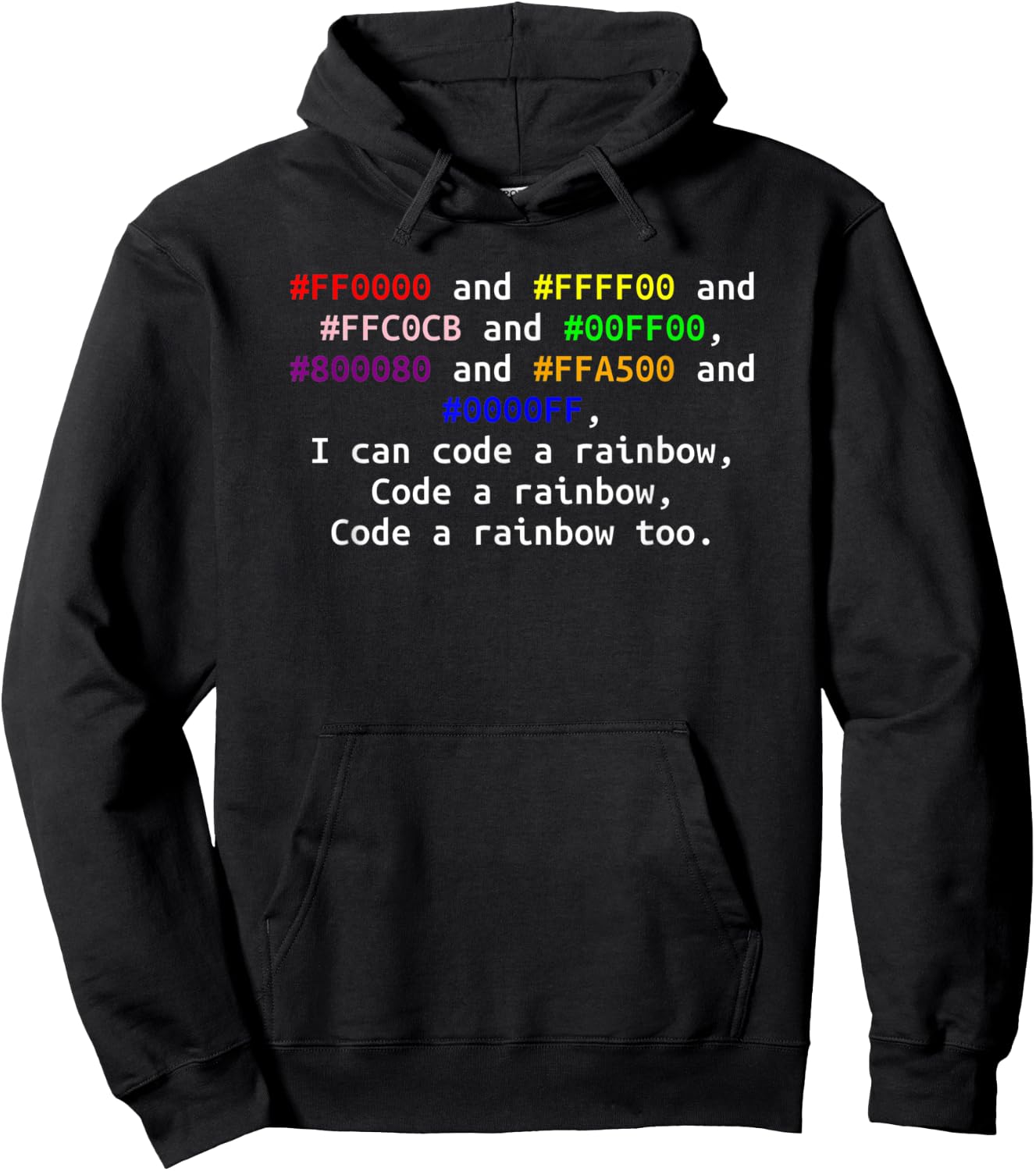 Funny computer Hexadecimal coding colors musical pun design Hoodie - Hoodie | Black