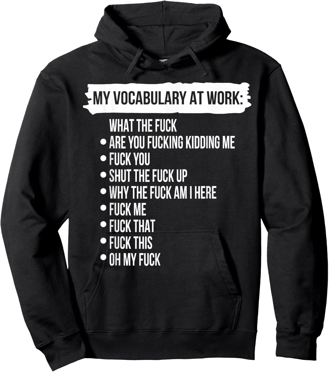 Funny My Vocabulary At Work Shirt - Black - Short Sleeve - Classic Fit - Small - Mother's Day - Fun - Dancing - Cotton Blend - Lightweight - Stretchable - Women's & Men's - Spring Hoodie - Hoodie | Black
