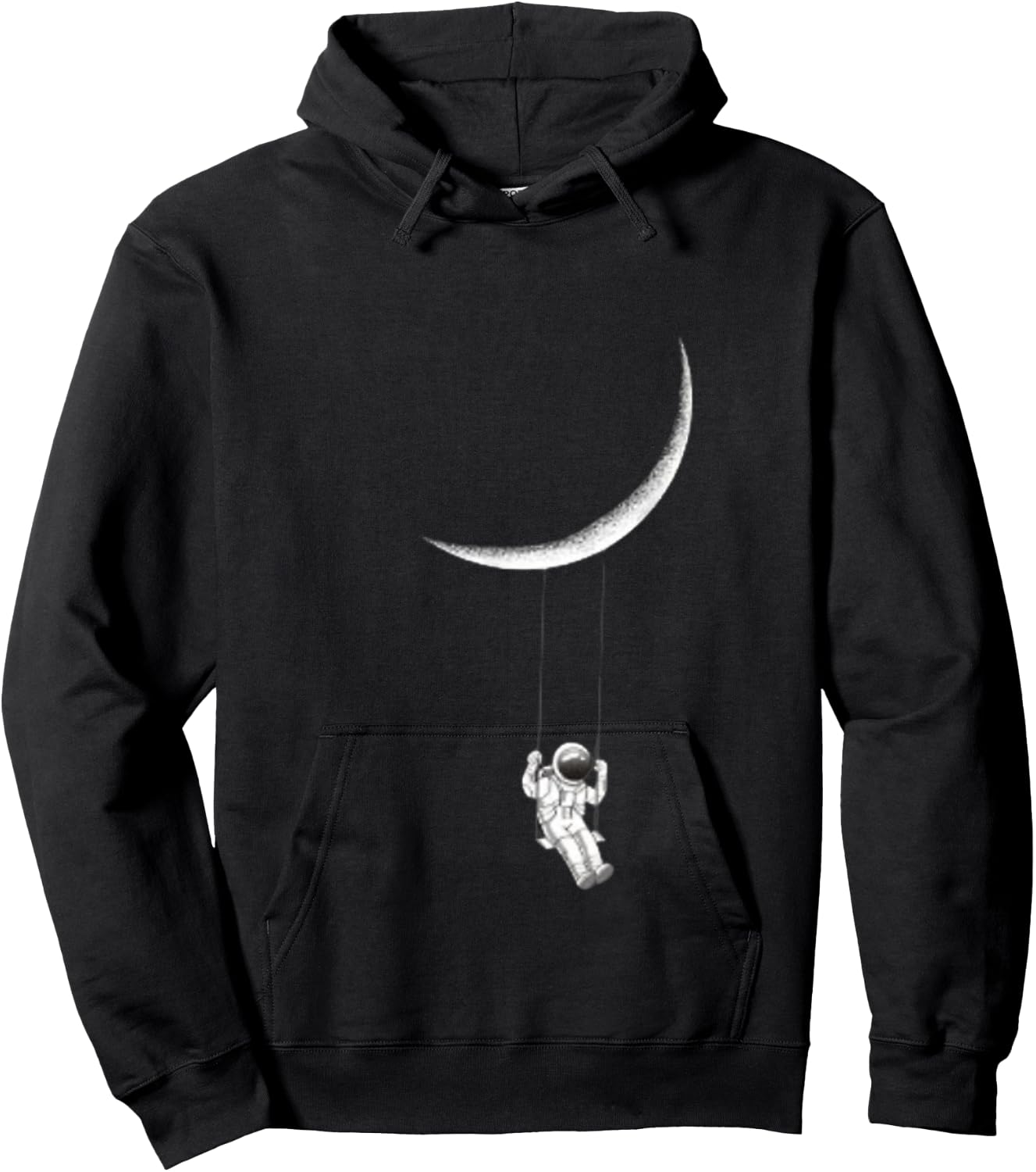 Astronaut swinging on moon Hoodie - Hoodie | Black