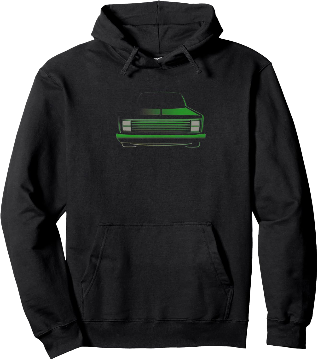 Slammed Square Body Truck Ghosted Green Hoodie - Hoodie | Black