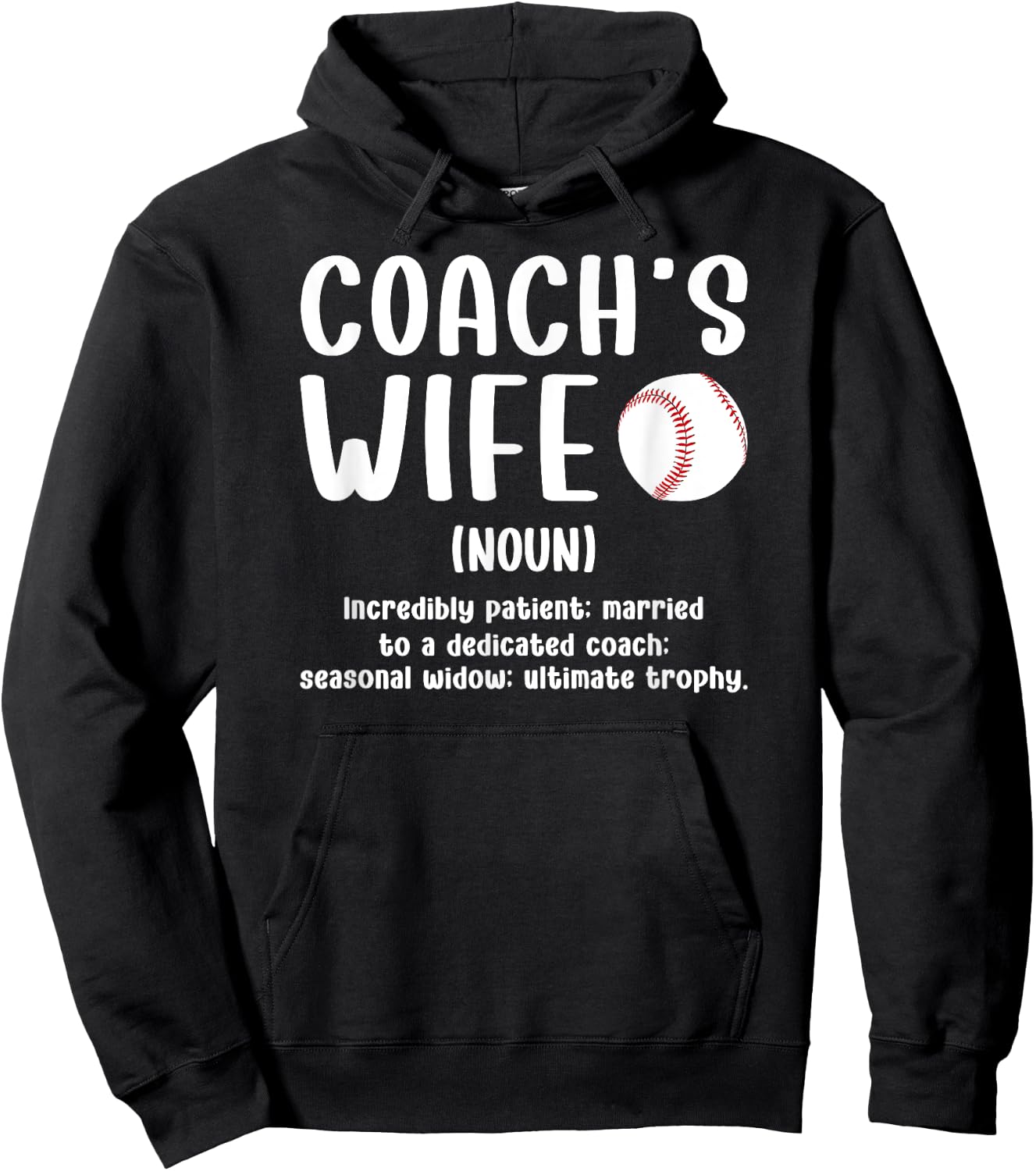 Baseball Coach's Wife Of A Baseball Coach Wife Definition Hoodie - Hoodie | Black