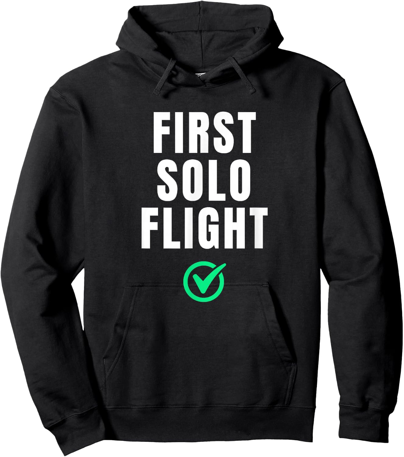 First Solo Flight Funny For New Pilot Hoodie - Hoodie | Black