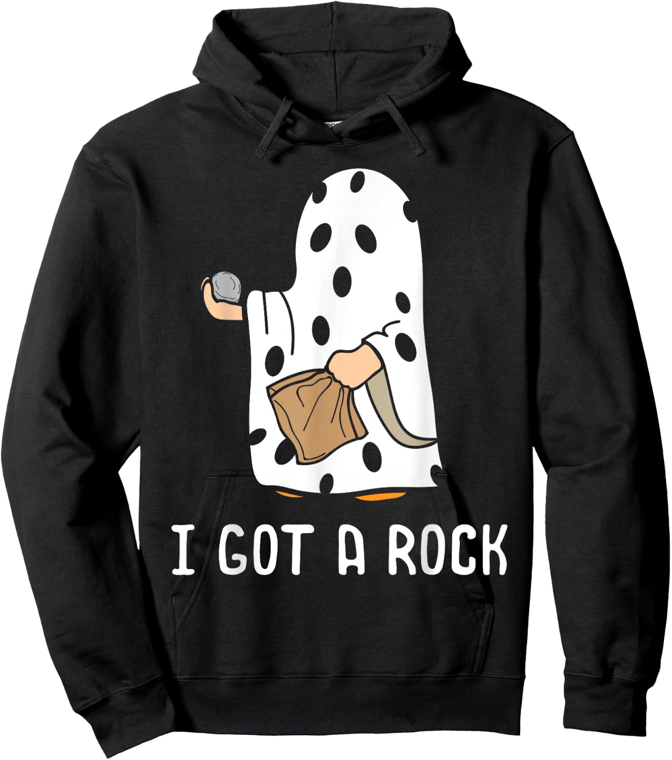 I Got A Rock Funny Halloween Trick Or Treating Ghost Hoodie - Hoodie | Black