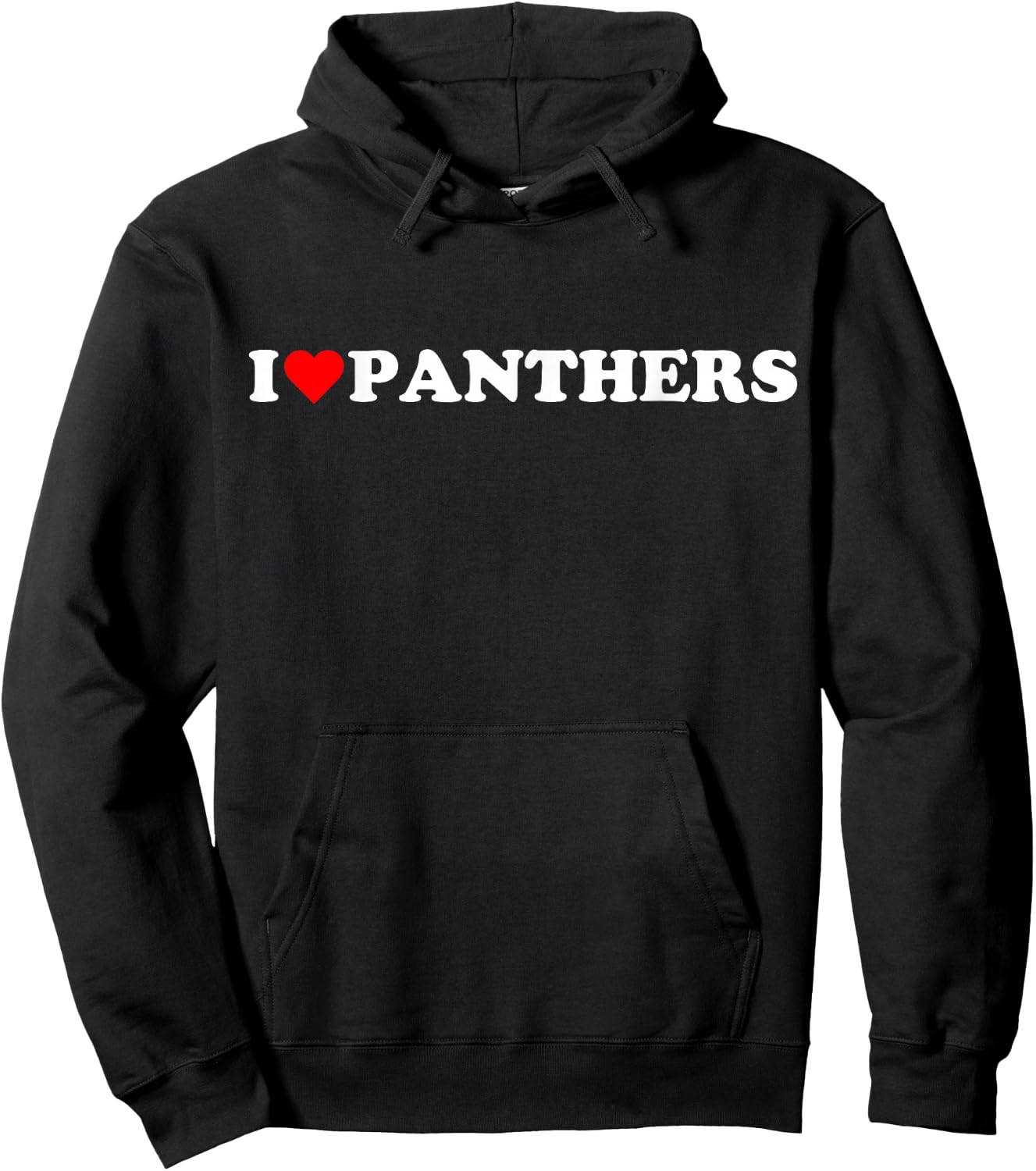 I heart Panthers I love Panthers red heart Panther lover Hoodie - Hoodie | Black