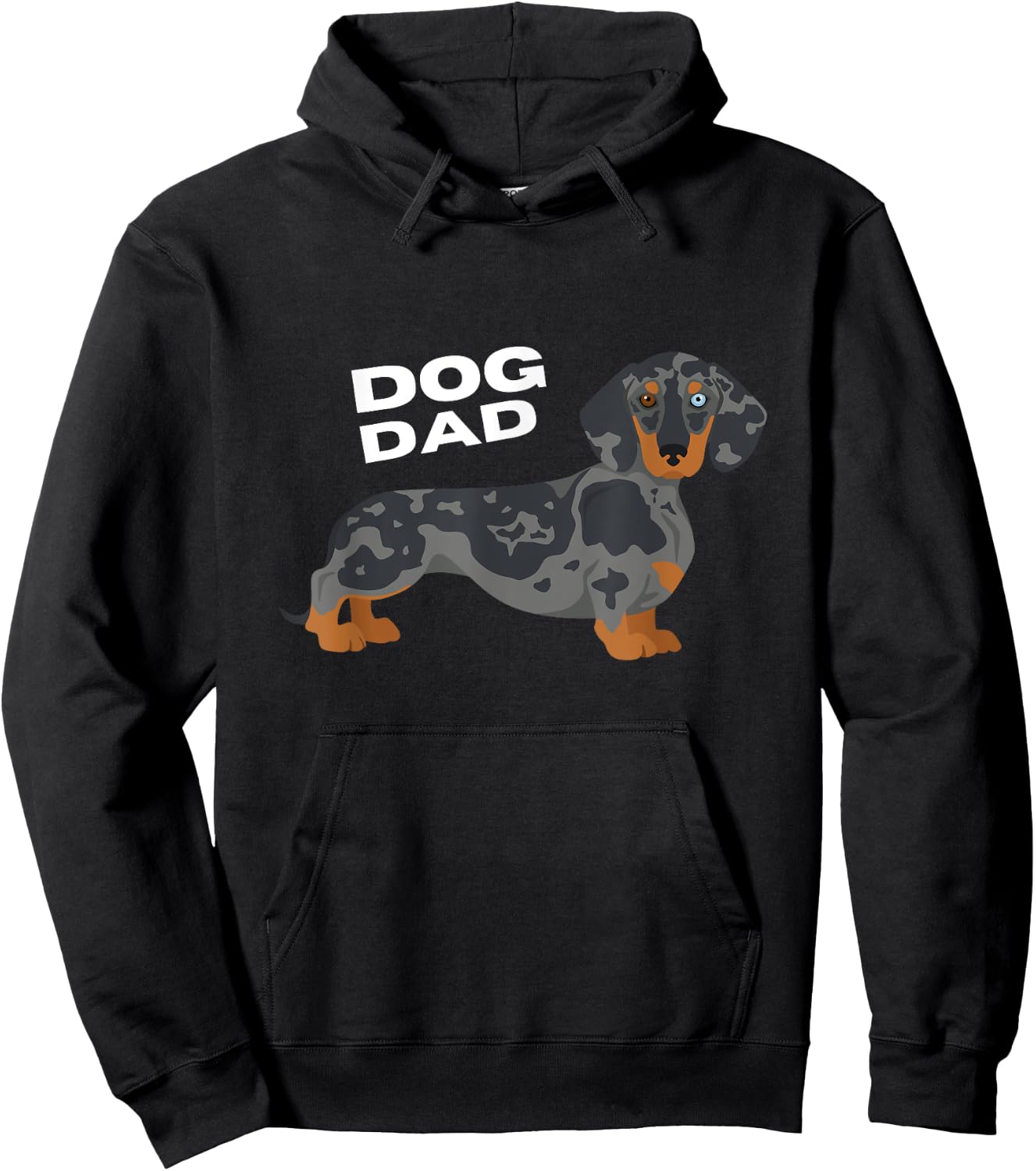 Dapple Dachshund Dog Dad Man Men Hoodie - Hoodie | Black