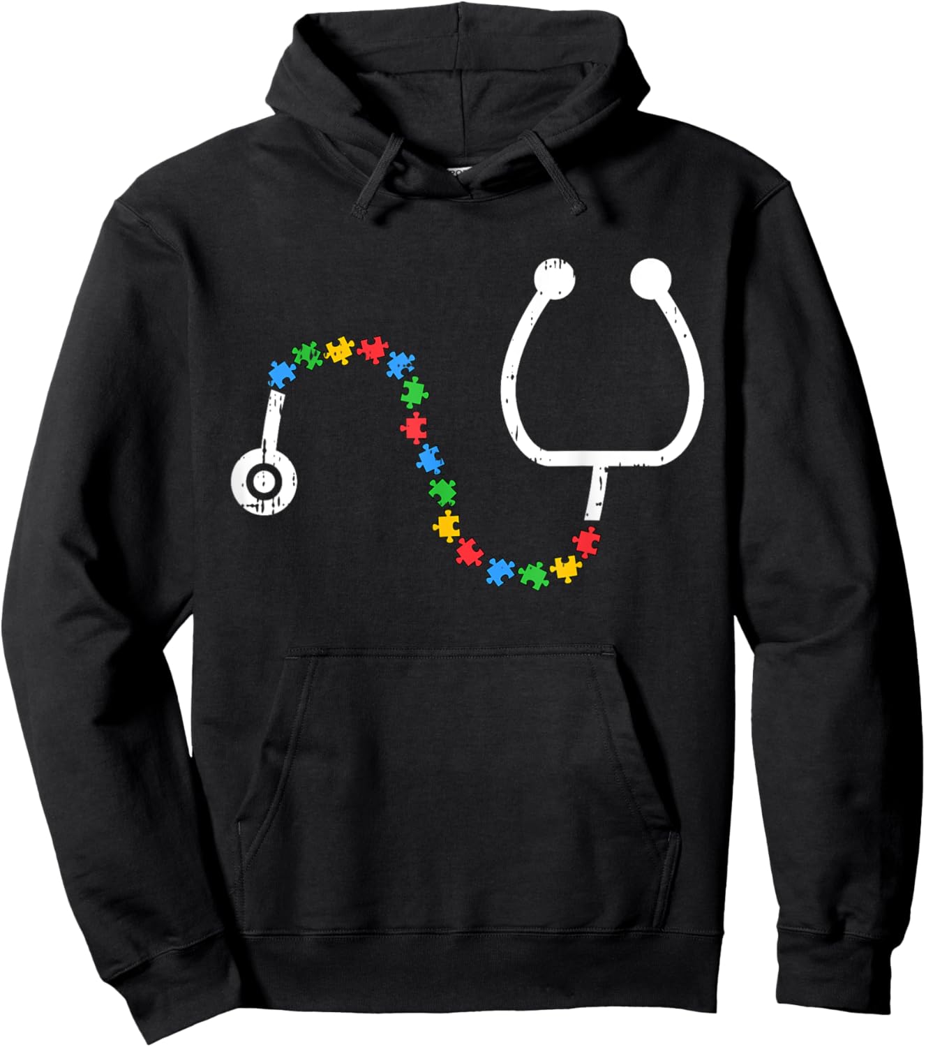 Stethoscope Autism Awareness Medical RN Nurse Doctor Gifts Hoodie - Hoodie | Black