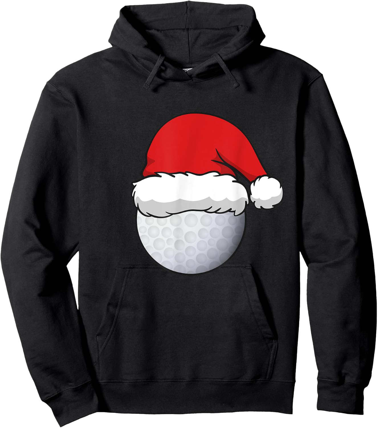 Holiday Golf Ball With Santa Hat Funny Golfing Christmas Hoodie - Hoodie | Black