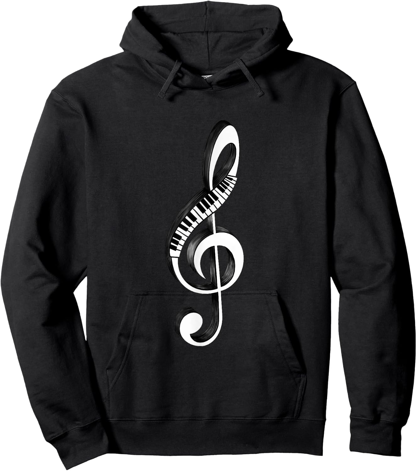 Cool Piano Art Men Women Musical Notes Piano Player Treble Hoodie - Hoodie | Black