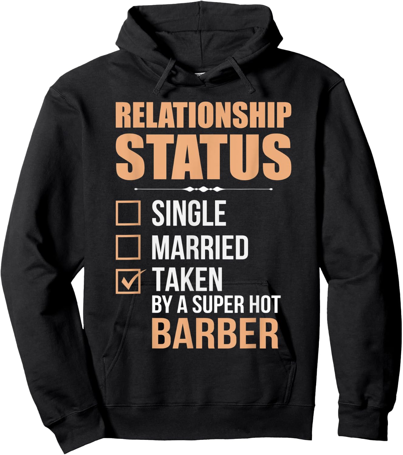 Funny Wife Barber Haircut Girlfriend Boyfriend Husband Hoodie - Hoodie | Black