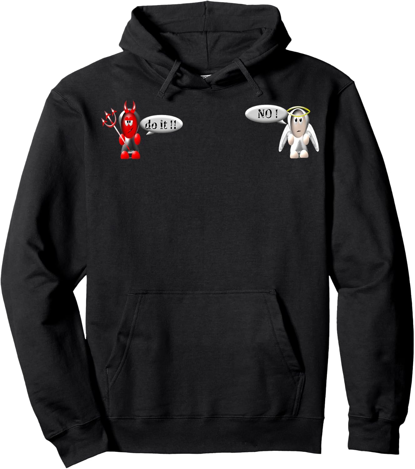 Angel and Devil Hoodie - Hoodie | Black