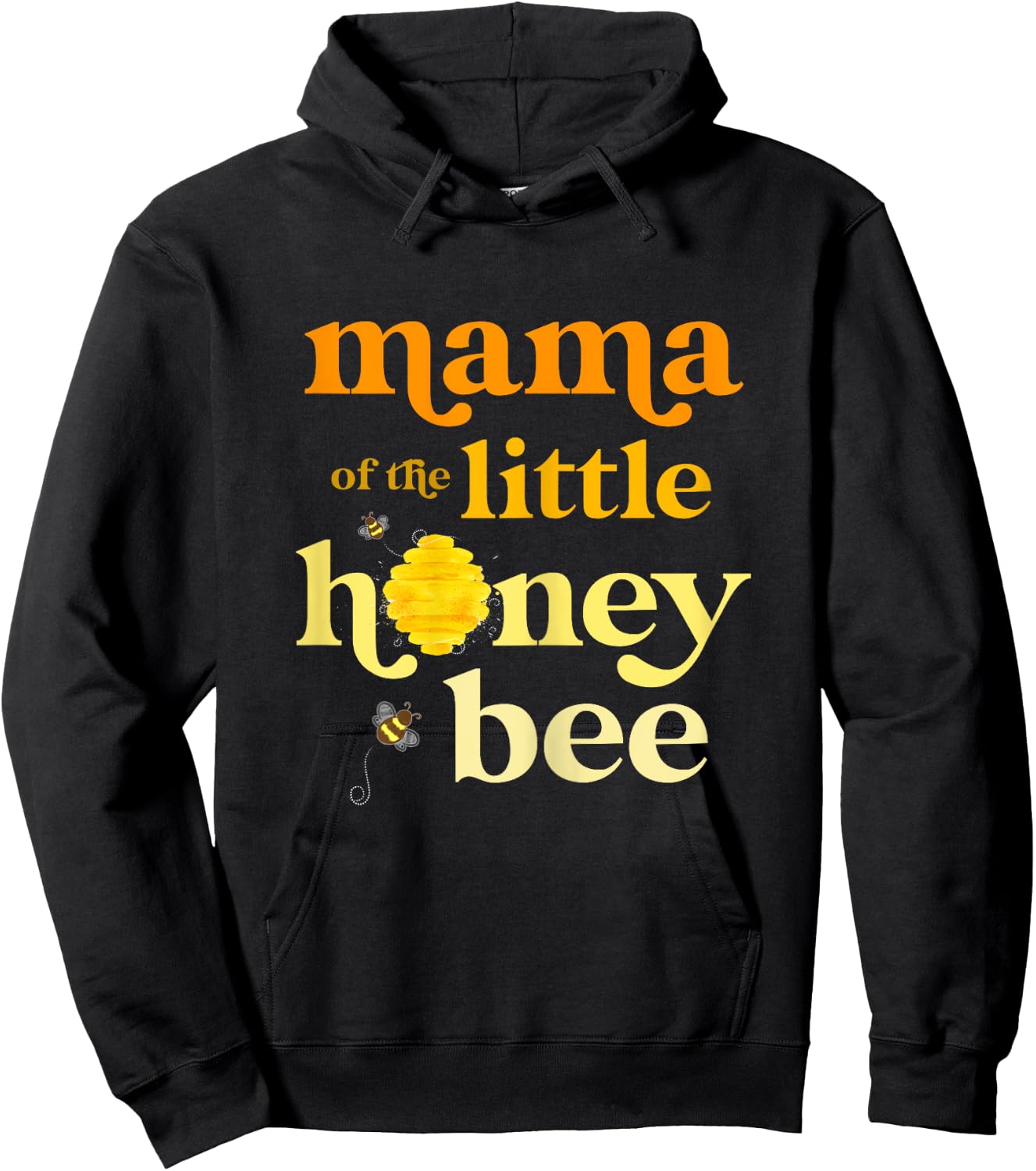 Mama of Little Honey Bee Birthday Gender Reveal Baby Shower Hoodie - Hoodie | Black