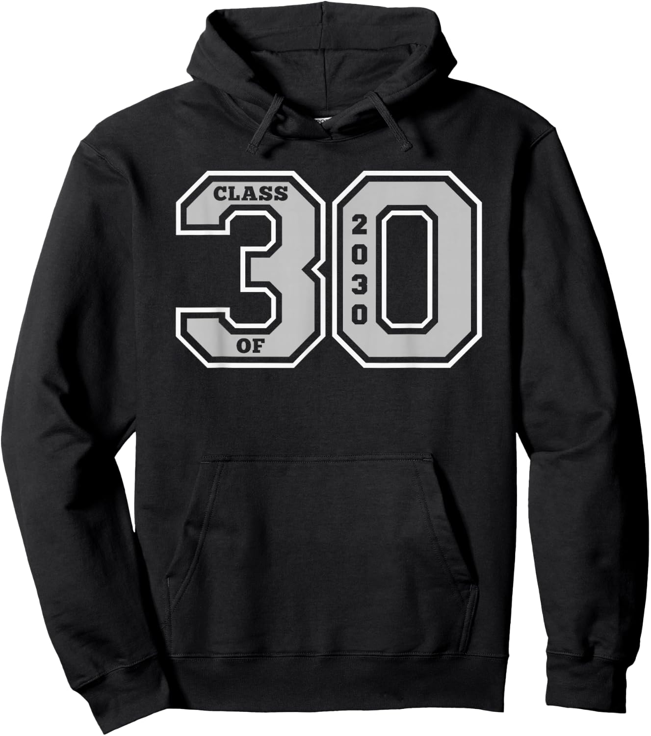 Class of 2030 - Jersey Style Class of 30 Graduate Gift Hoodie - Hoodie | Black