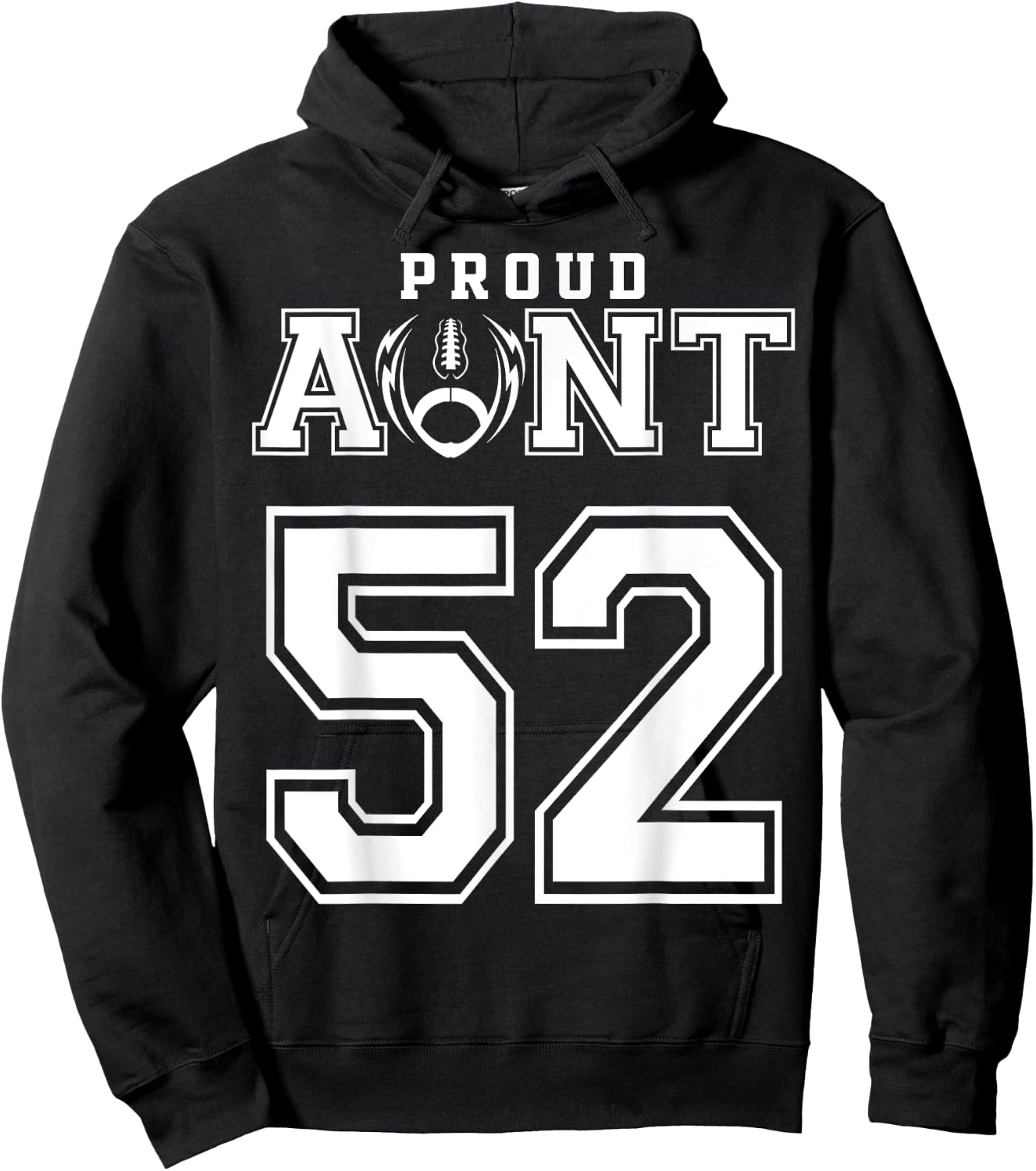 Custom Proud Football Aunt Number 52 Personalized Hoodie - Hoodie | Black
