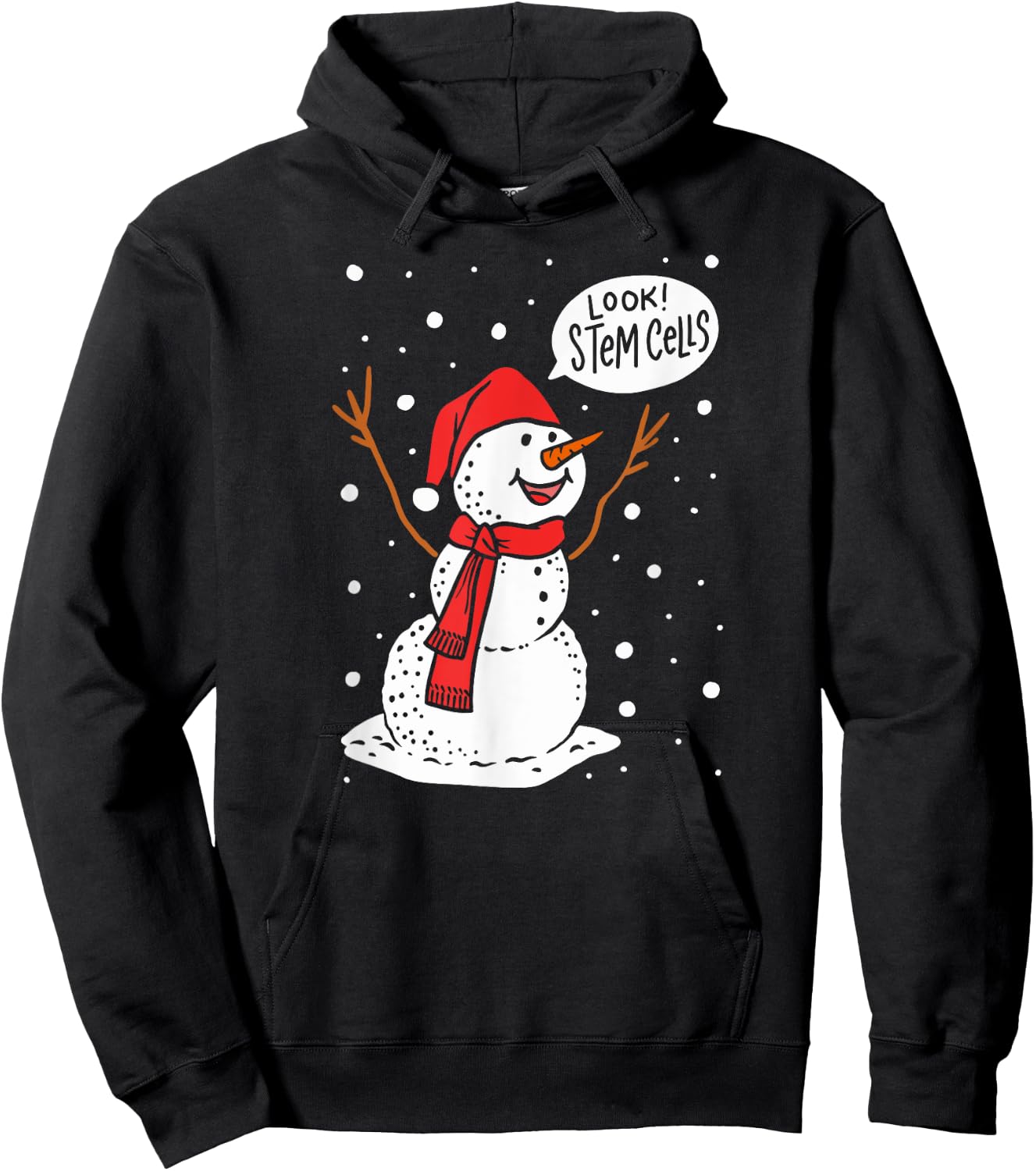 Look Stem Cells Snowman Funny Biology Student Christmas Hoodie - Hoodie | Black