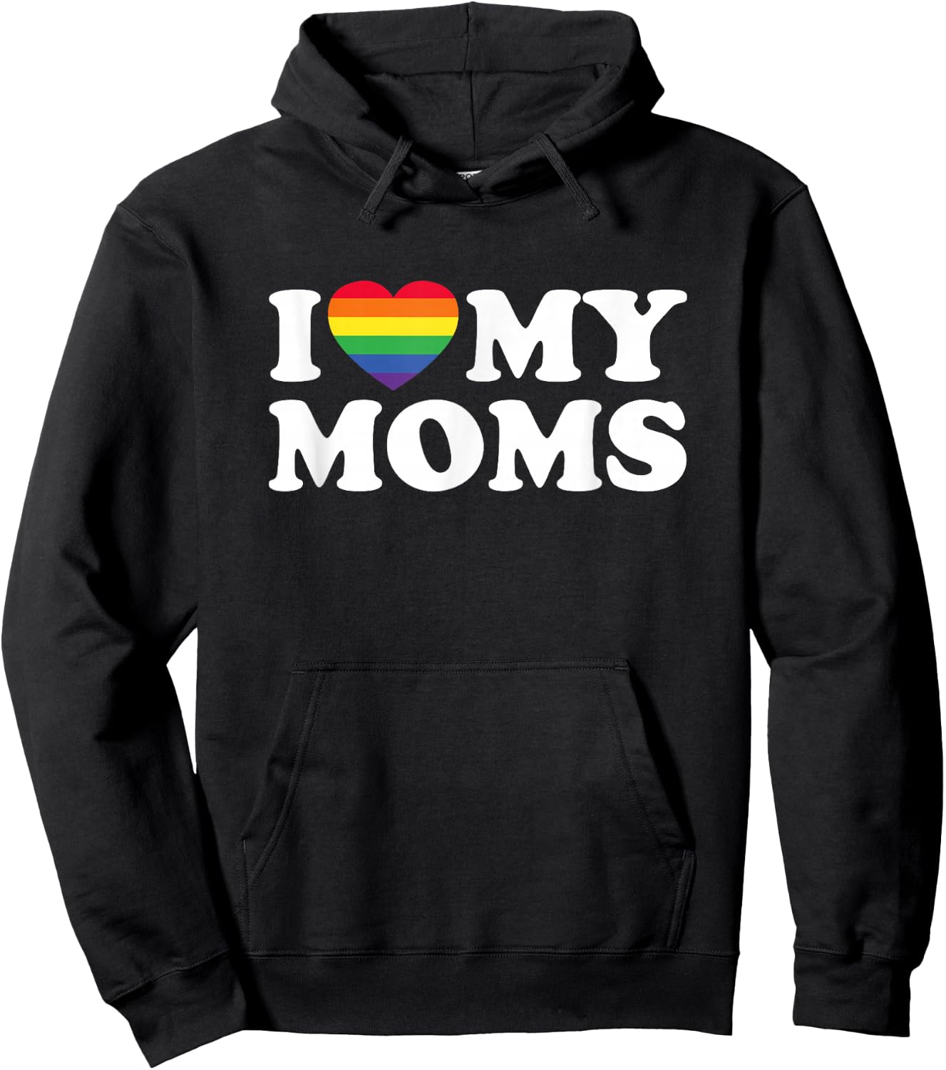 I Love My Moms Lesbian Transgender Mom for Son Daughter Hoodie - Hoodie | Black