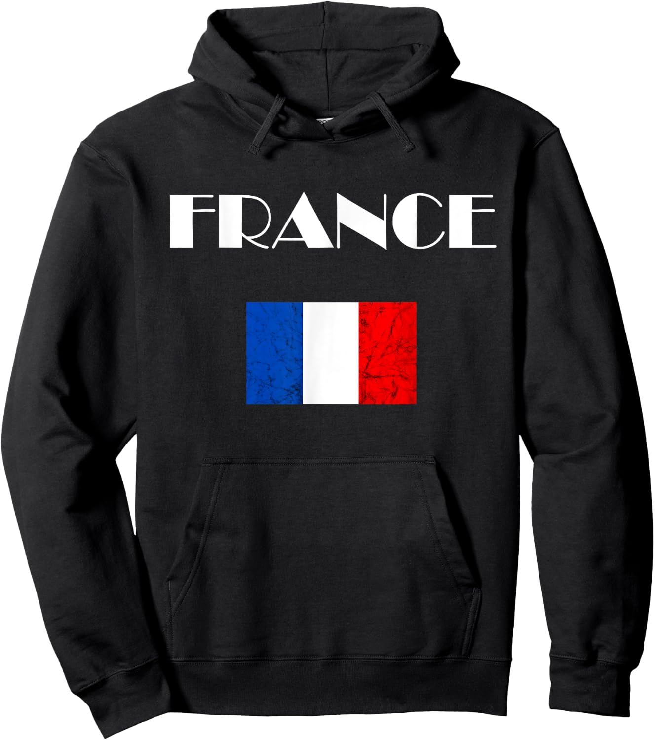 France Flag French Roots French Pride Vintage French Flag Hoodie - Hoodie | Black