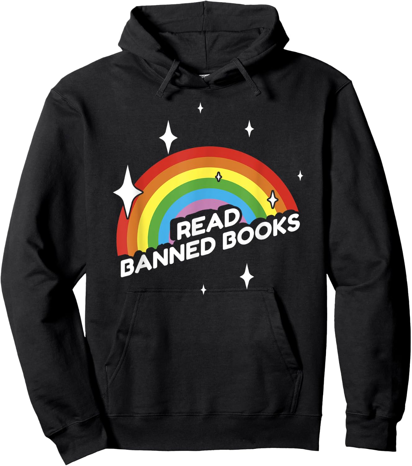 Read Banned Books Funny Sarcastic Rainbow Library School USA Hoodie - Hoodie | Black