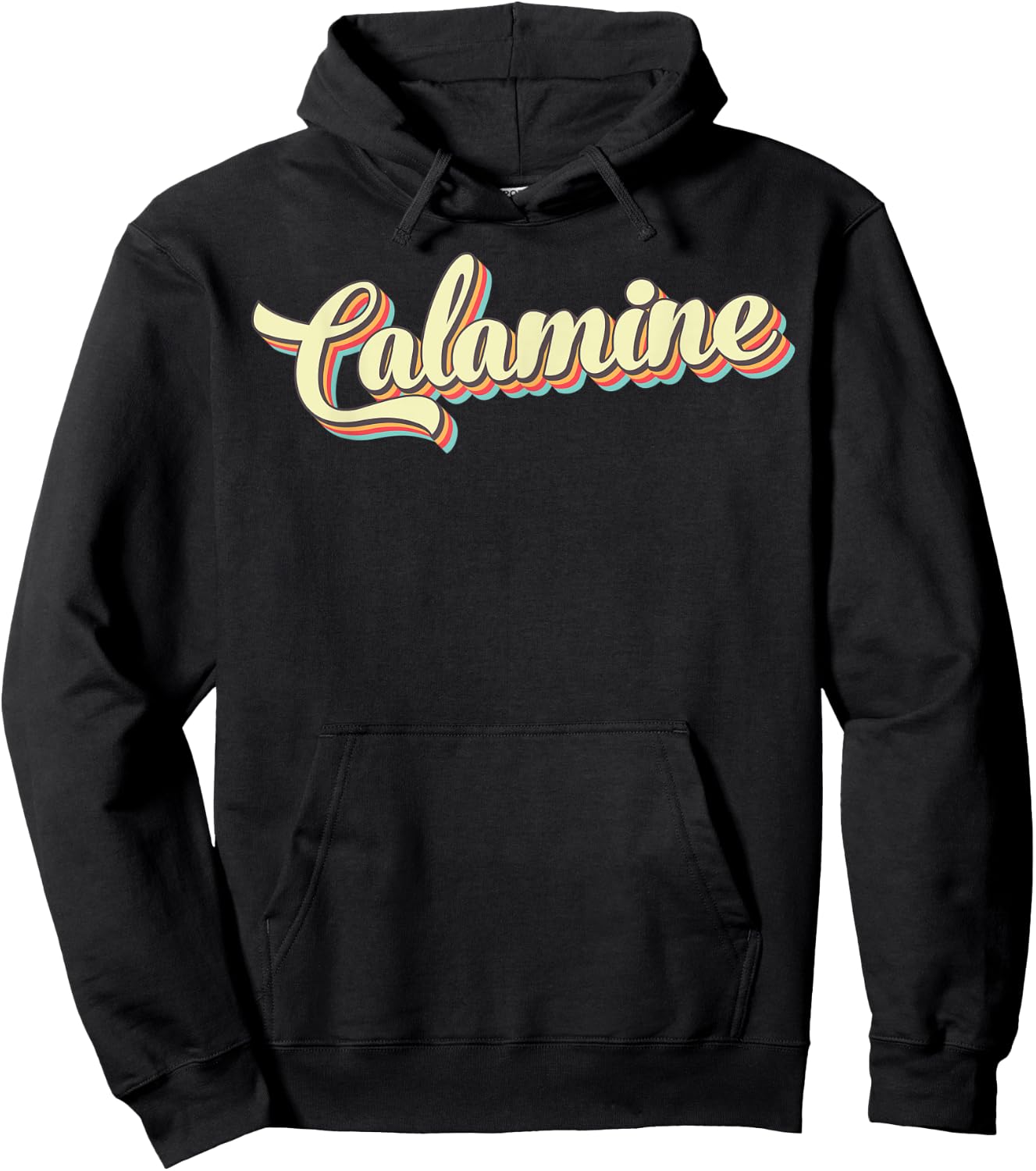 Calamine Retro Art Baseball Font Vintage Hoodie - Hoodie | Black