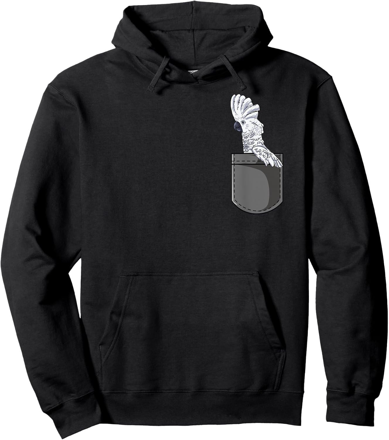 Funz Feather Co. Cockatoo Gift - Black Short Sleeve Classic Fit Cotton Polyester - Small - Modern Bird Themed - Women's, Girls' - Vacation, Birthday - Adults, Women Hoodie - Hoodie | Black