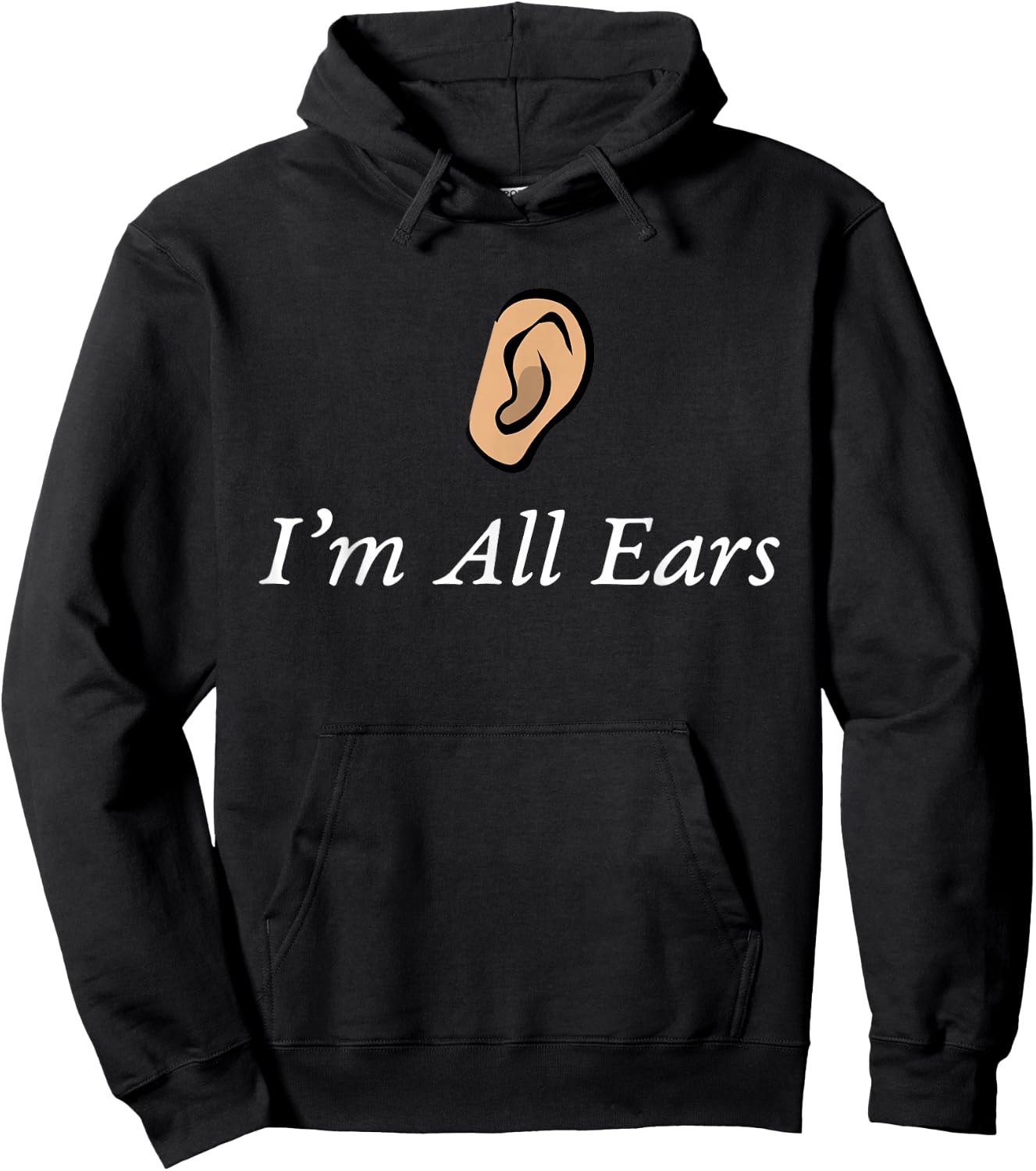 I'm All Ears - Ear Graphic Hoodie - Hoodie | Black