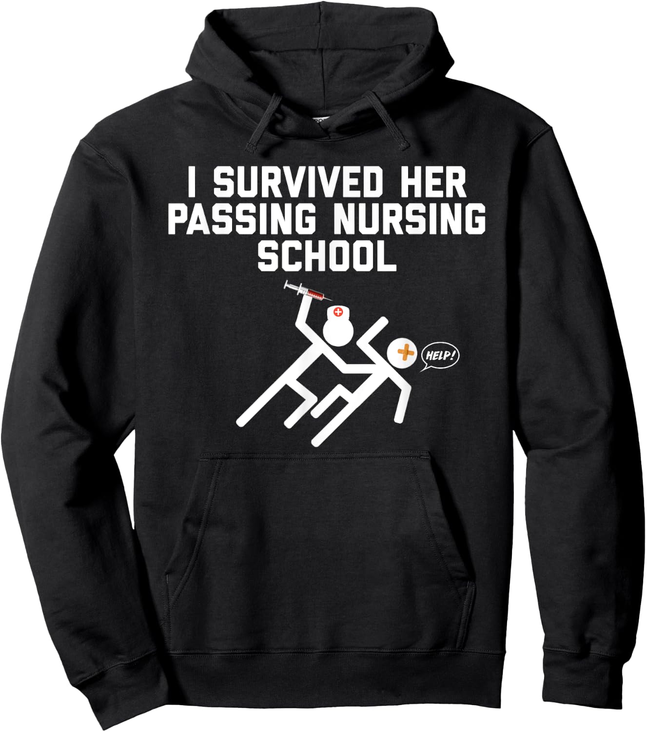 Funny I Survived Her Passing Nursing School Hoodie - Hoodie | Black