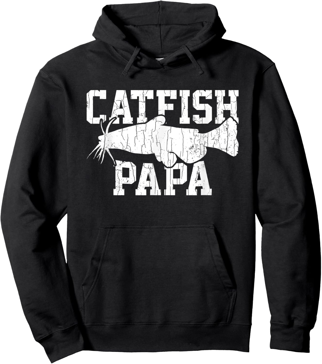 Catfish Papa Funny Fishing Lover Catfishing Graphic Hoodie - Hoodie | Black